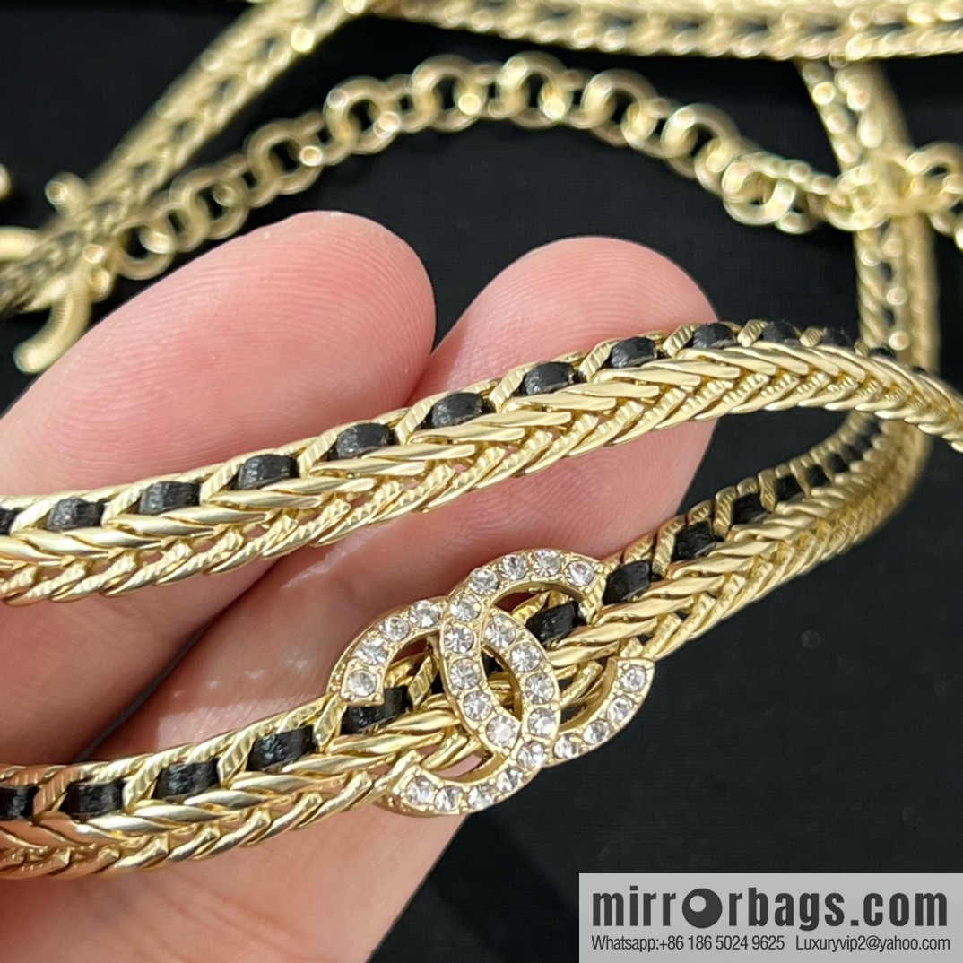 New ☑️ CHANEL Chanel double c black leather rope waist chain