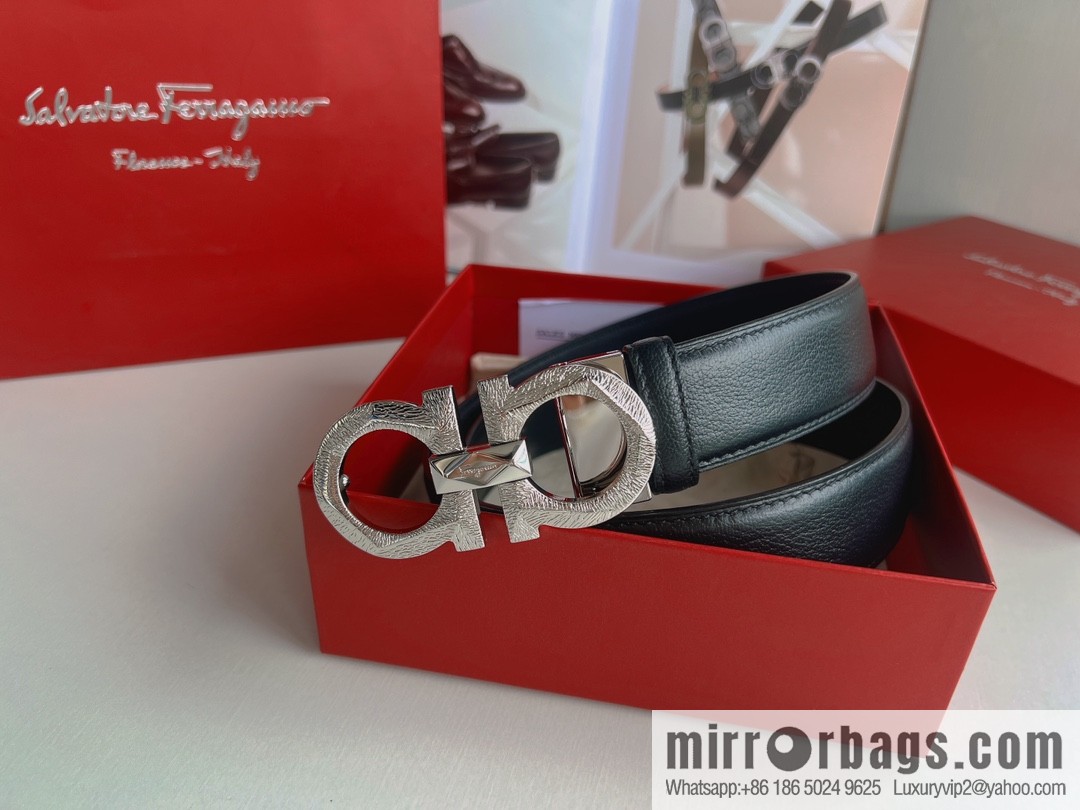 Ferragamo Ferragamo, a selection of high-quality materials for men's business 3.5cm belt
