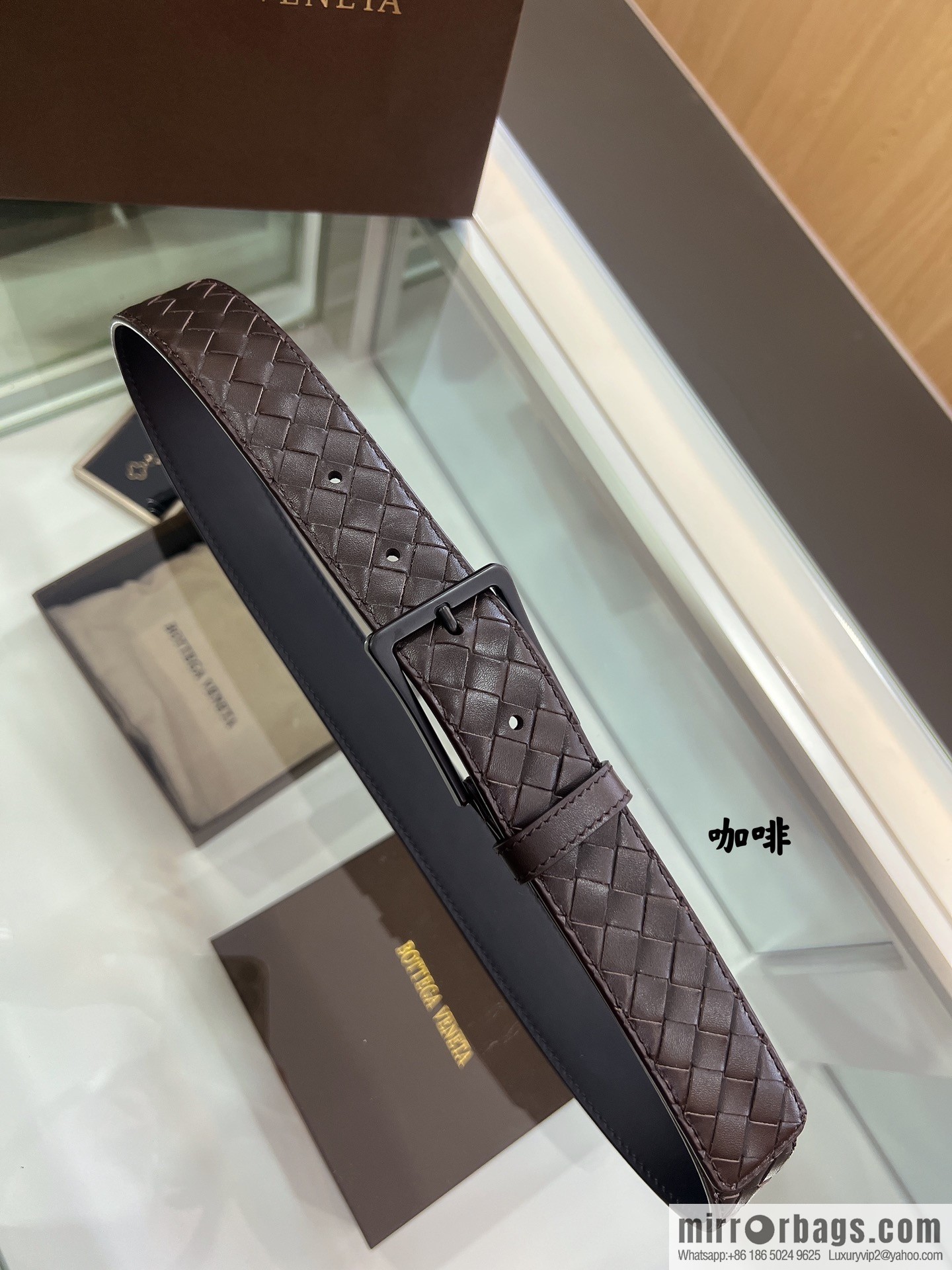 BV Baodiejia, hand-woven craft Seiko metal buckle men's 3.5cm belt