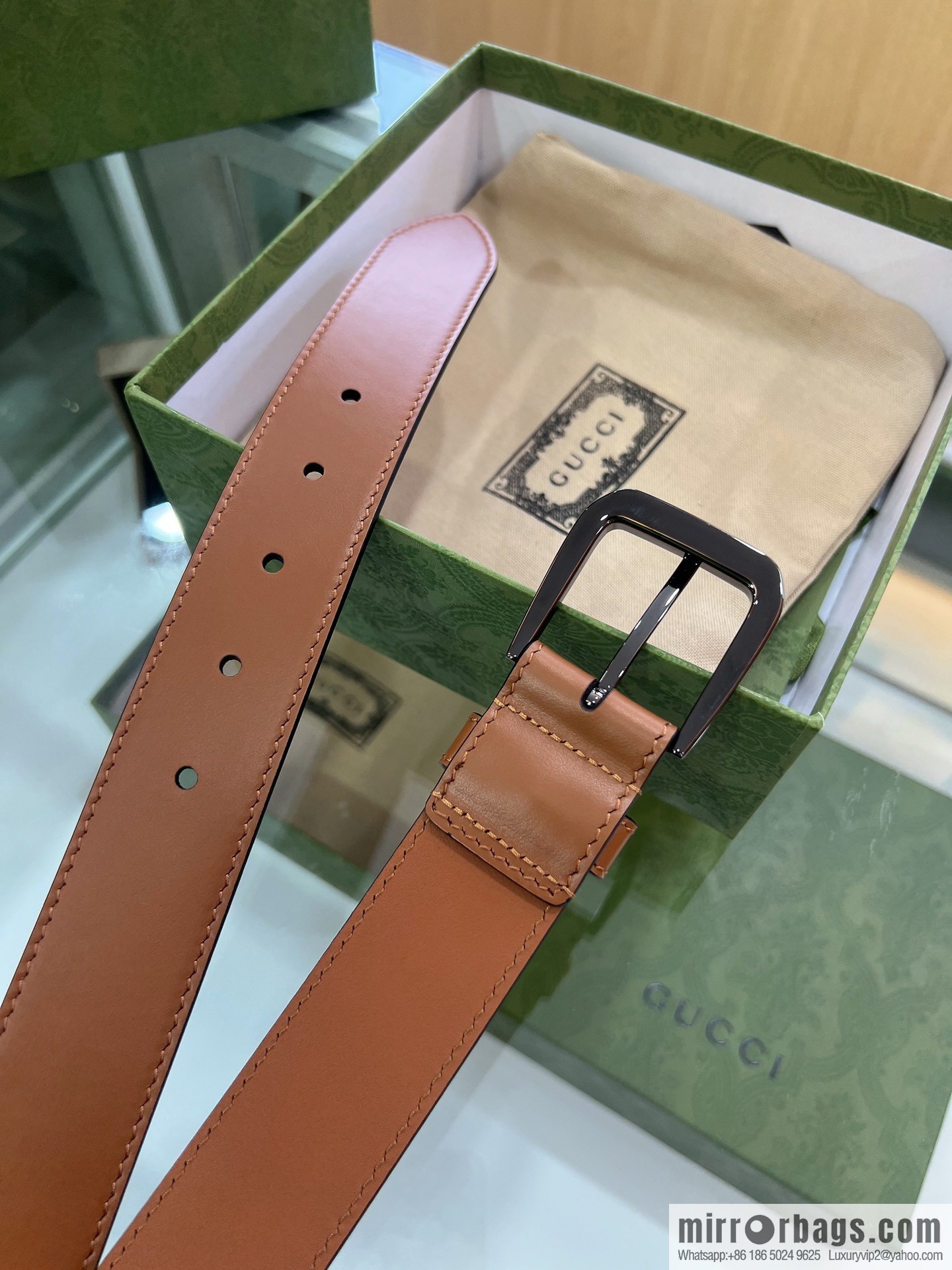 Gucci Gucci, double G counter new double-sided first-layer cowhide pure copper hardware electroplated 3.5cm belt