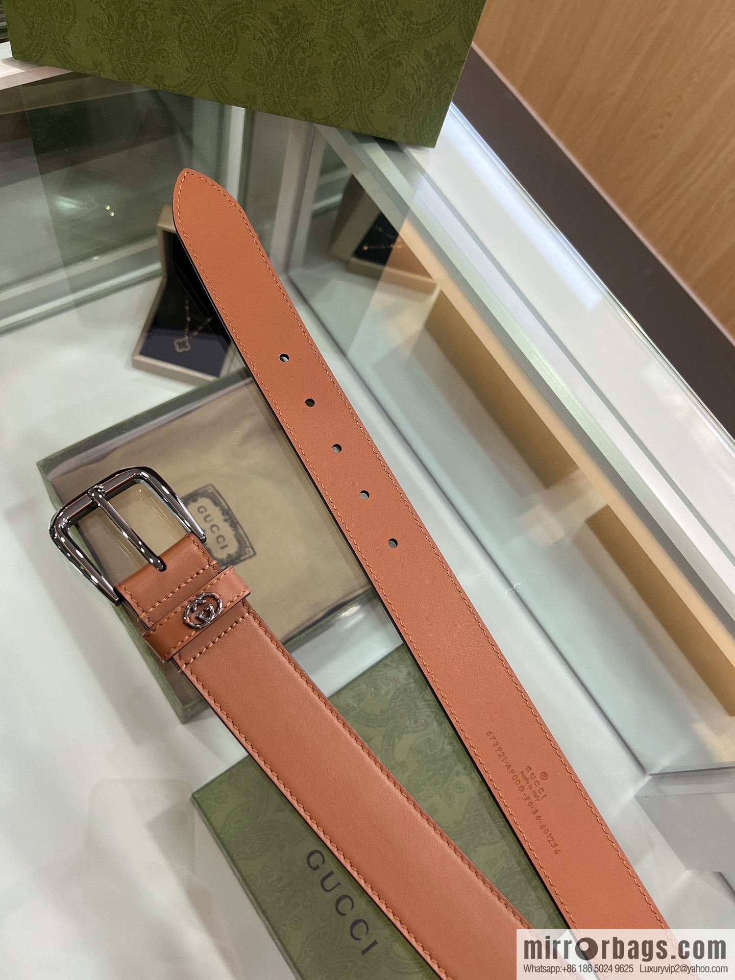 Gucci Gucci, double G counter new double-sided first-layer cowhide pure copper hardware electroplated 3.5cm belt