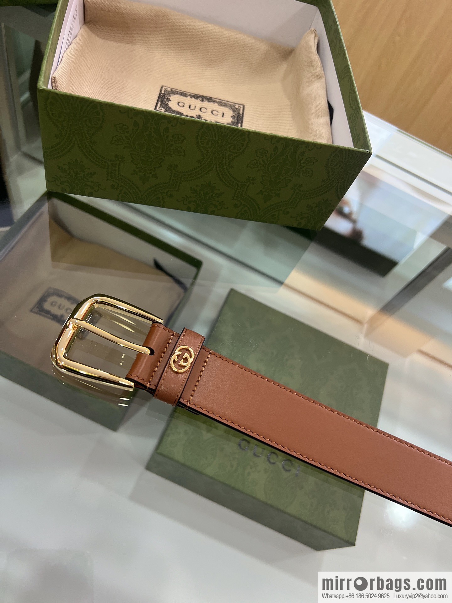 Gucci Gucci, double G counter new double-sided first-layer cowhide pure copper hardware electroplated 3.5cm belt