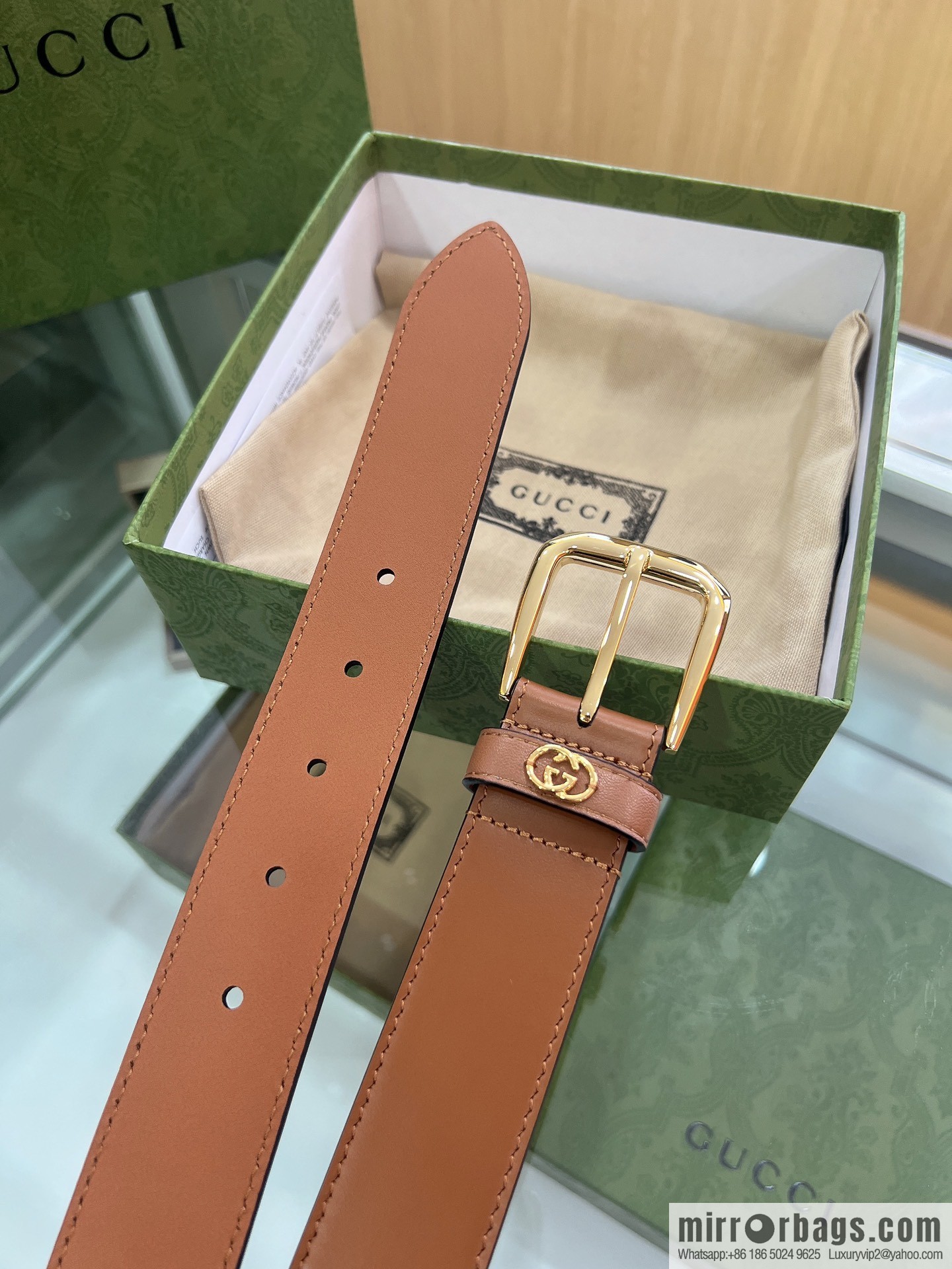 Gucci Gucci, double G counter new double-sided first-layer cowhide pure copper hardware electroplated 3.5cm belt