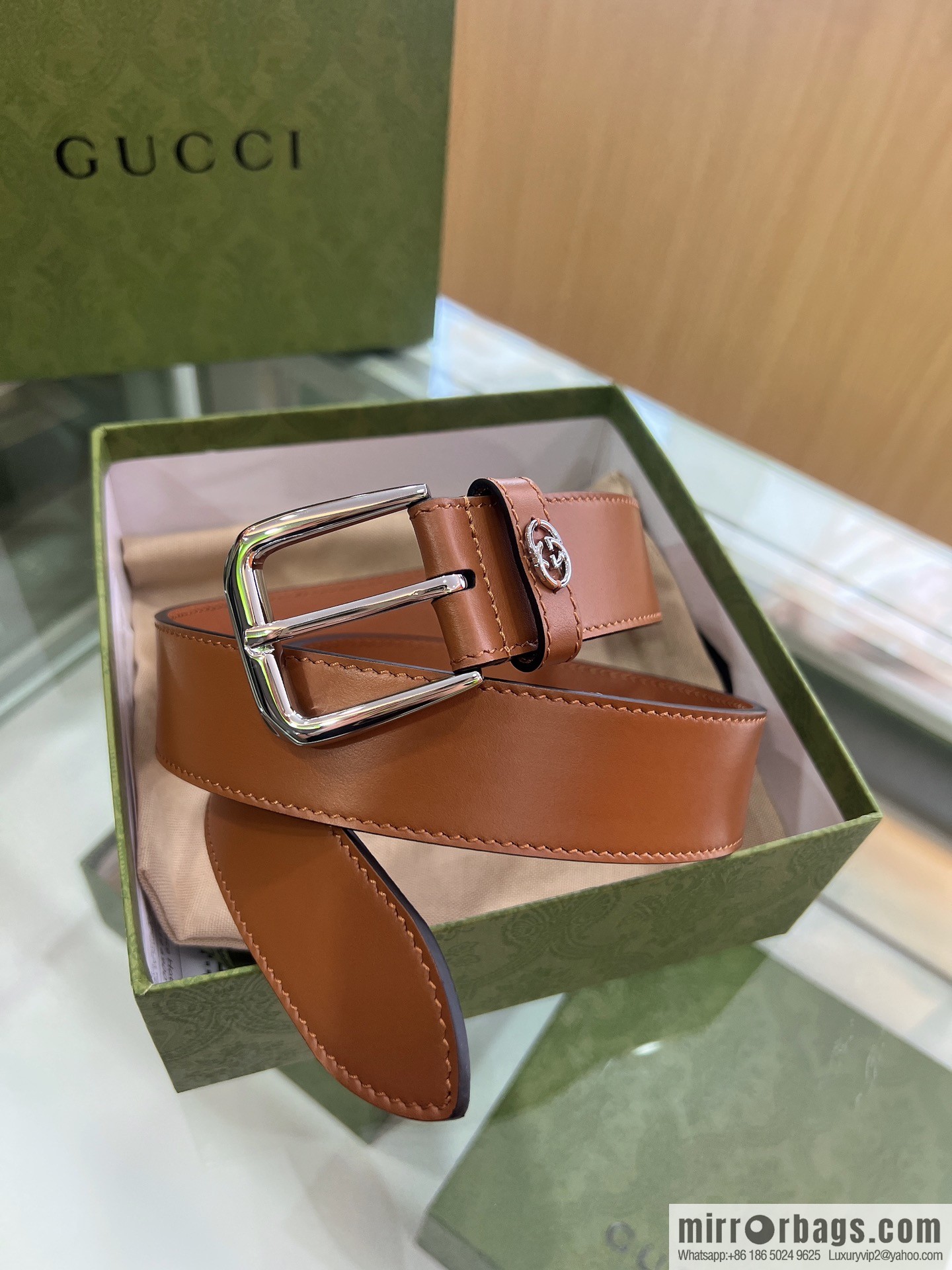 Gucci Gucci, double G counter new double-sided first-layer cowhide pure copper hardware electroplated 3.5cm belt