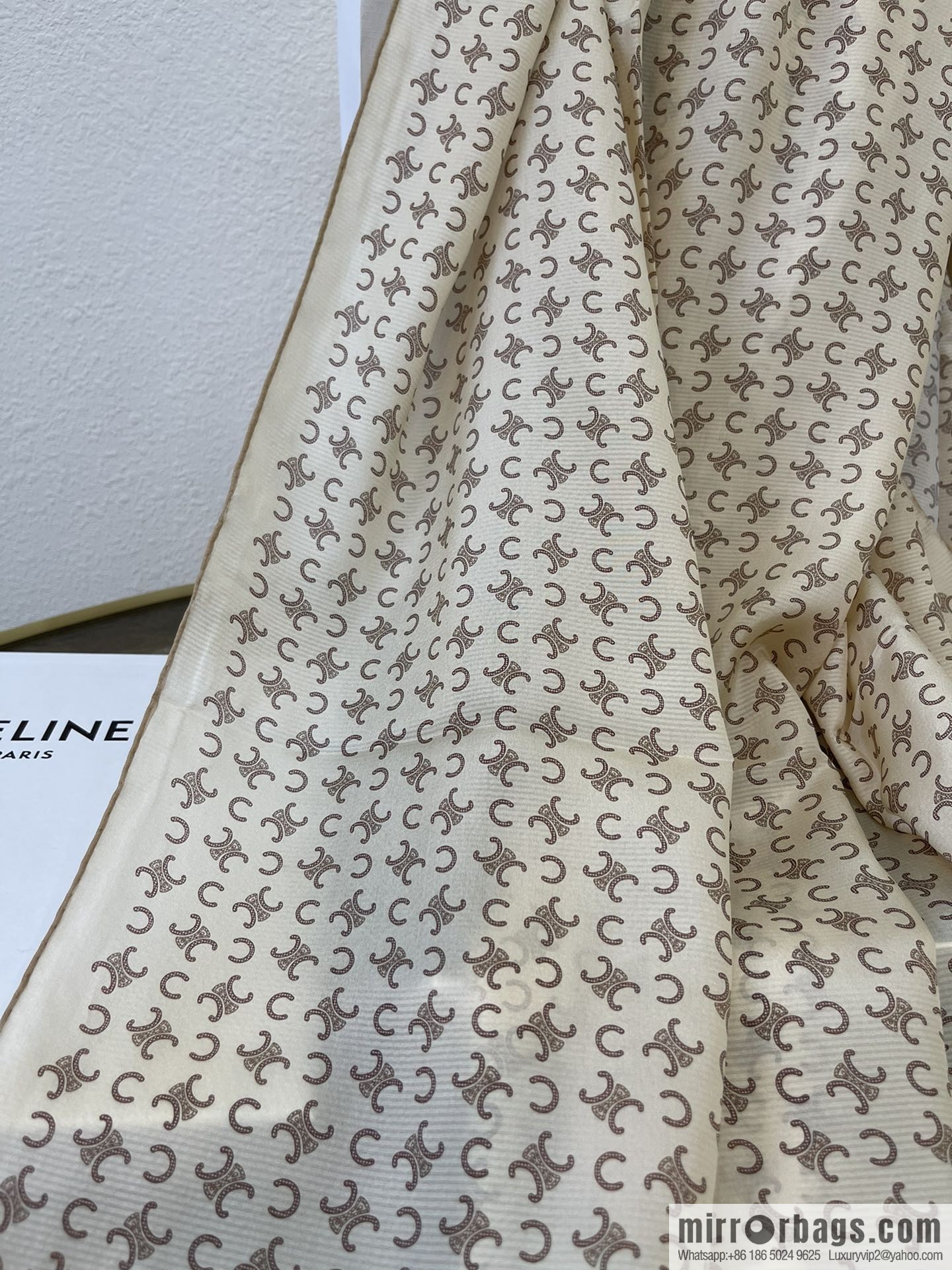 CELINE 100% silk 2022 new Arc de Triomphe long towel