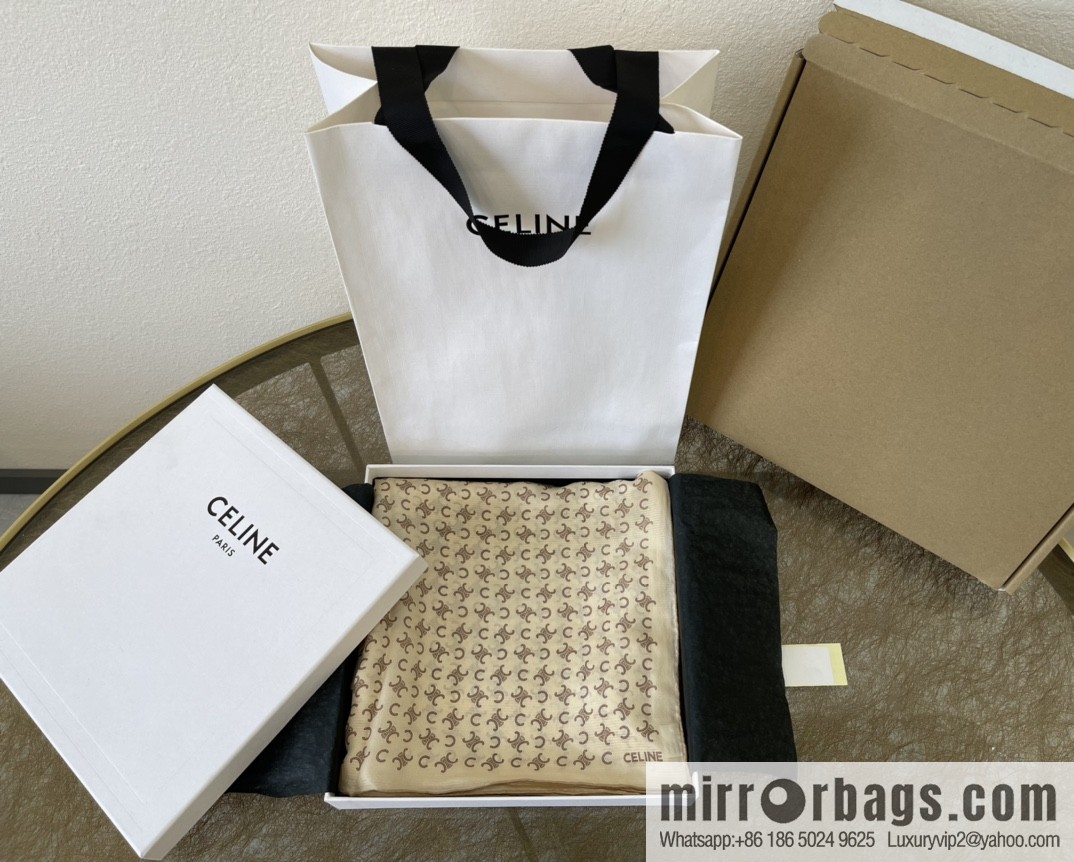 CELINE 100% silk 2022 new Arc de Triomphe long towel