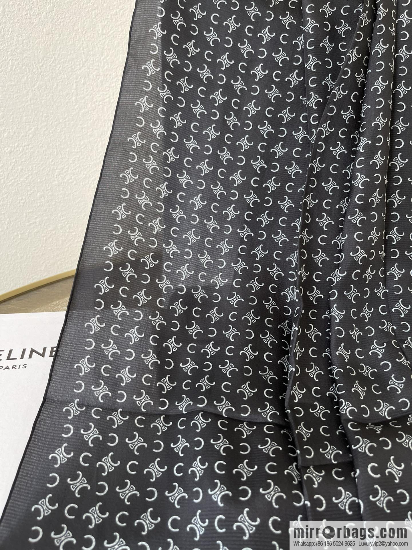 CELINE 100% silk 2022 new Arc de Triomphe long towel