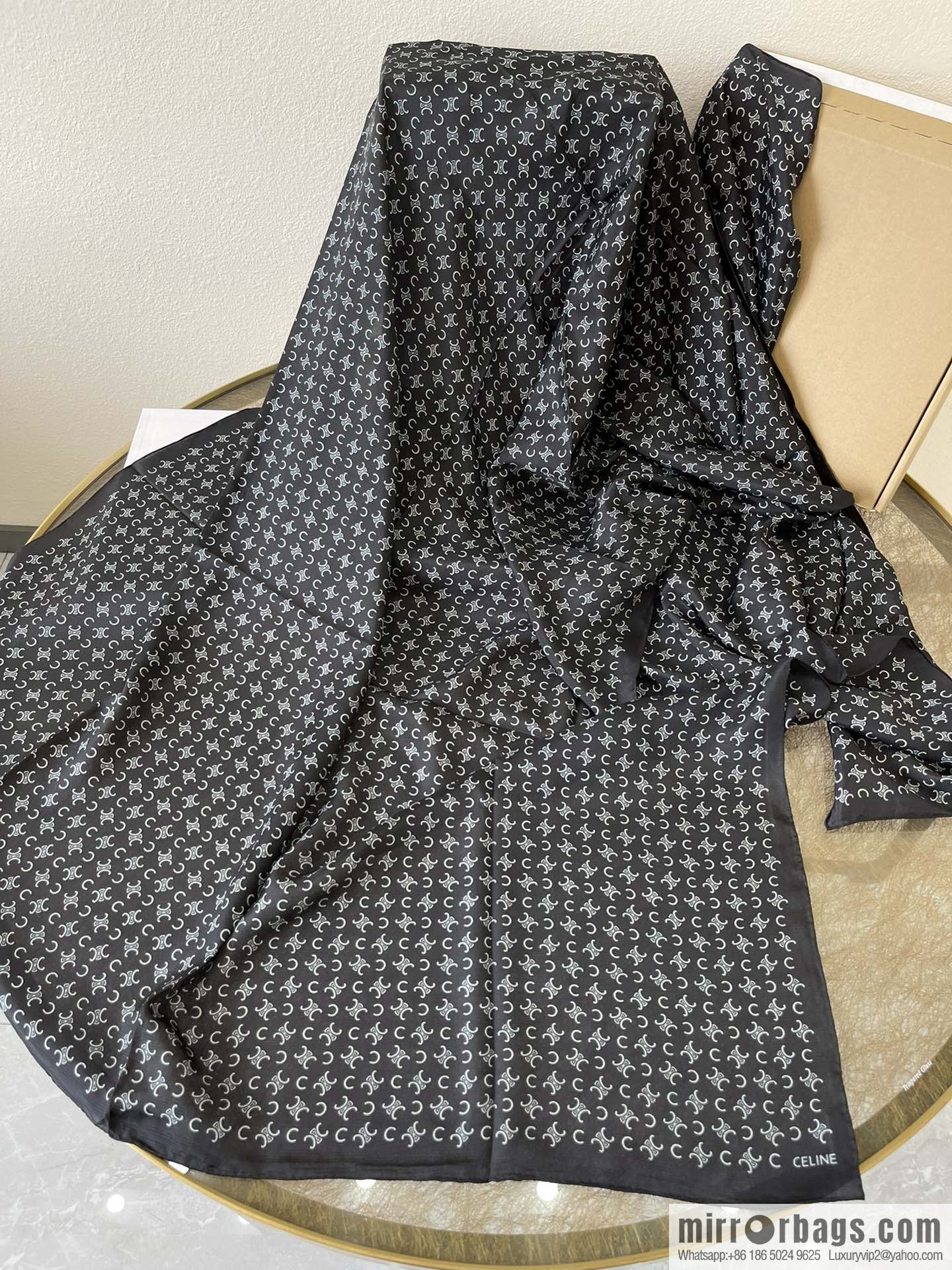 CELINE 100% silk 2022 new Arc de Triomphe long towel