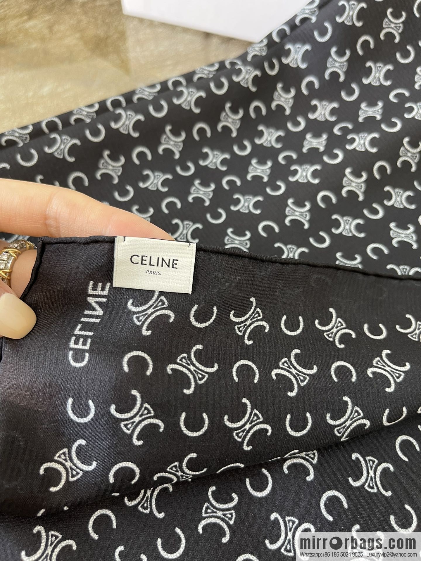 CELINE 100% silk 2022 new Arc de Triomphe long towel