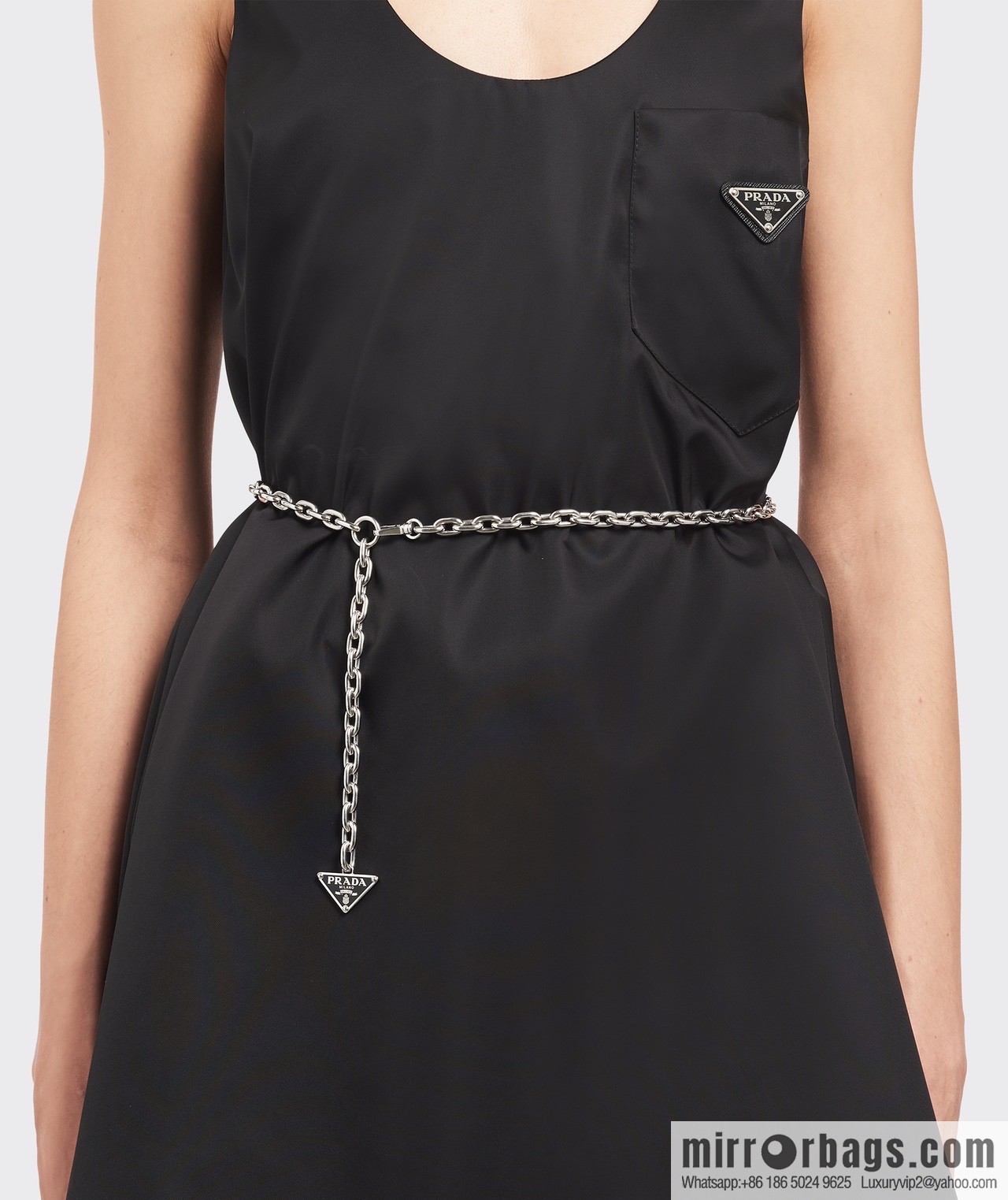 PRADA triangle mark, waist chain belt