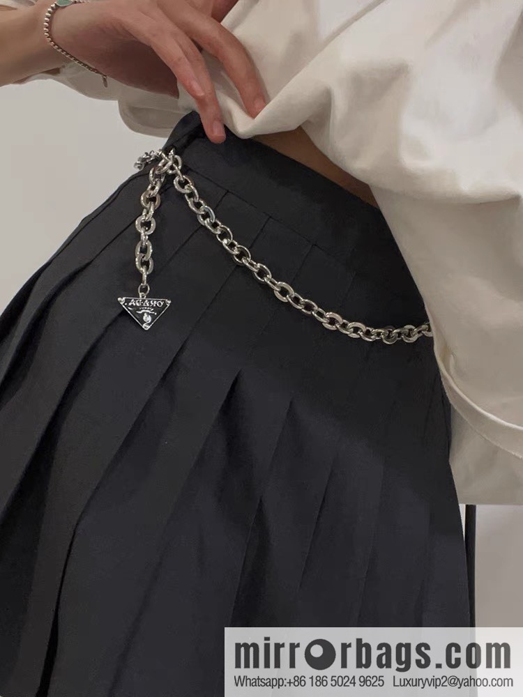 PRADA triangle mark, waist chain belt