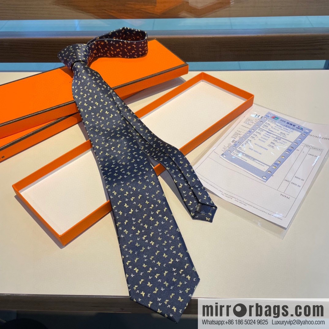 Hermes 100% Top Twill Silk Men's New Tie