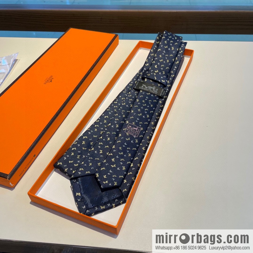 Hermes 100% Top Twill Silk Men's New Tie