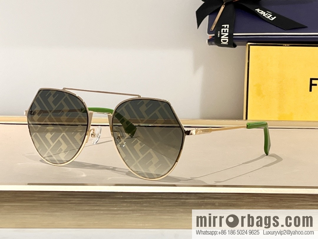 Fendi irregular metal frame unisex sunglasses