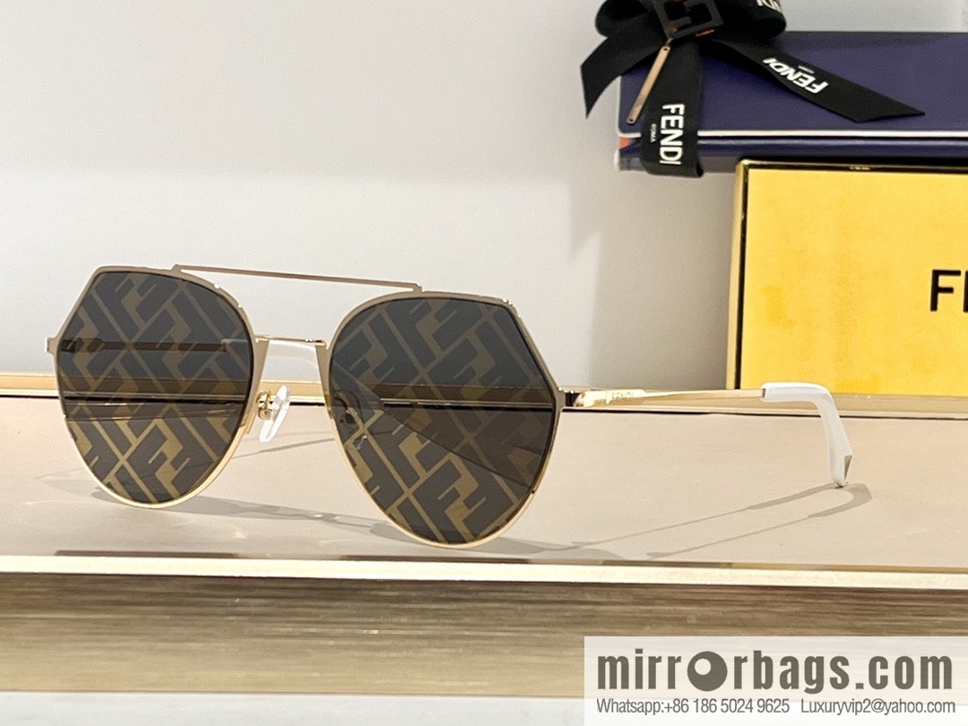 Fendi irregular metal frame unisex sunglasses