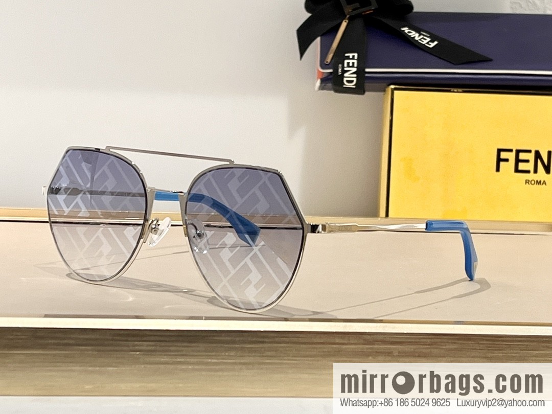 Fendi irregular metal frame unisex sunglasses