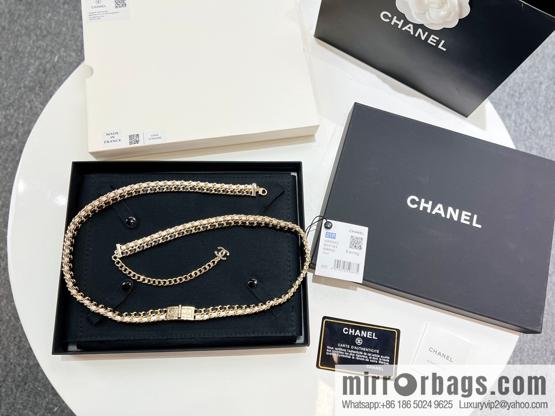 New ☑️ CHANEL Chanel double c black leather rope lock belt belt chain