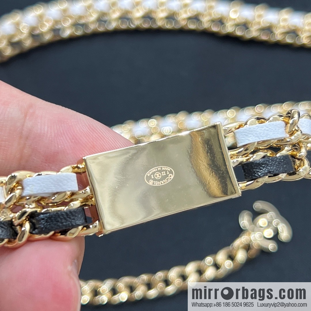 New ☑️ CHANEL Chanel double c black leather rope lock belt belt chain