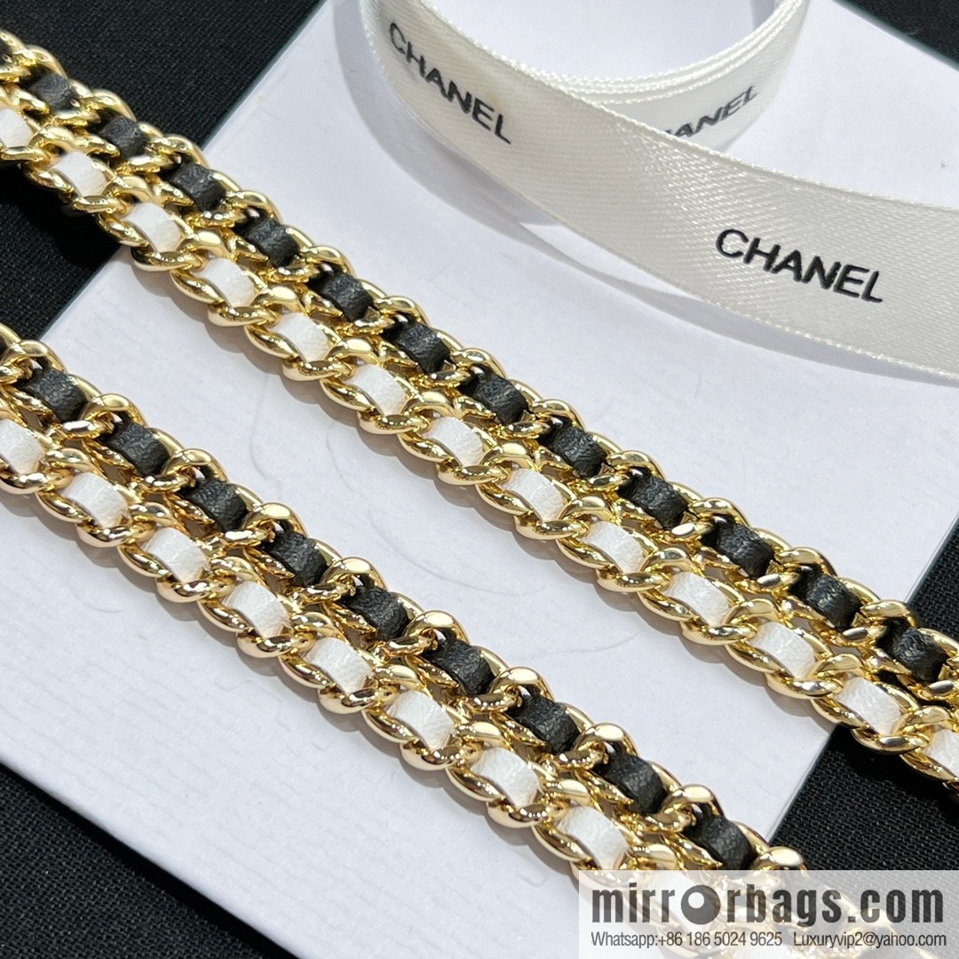 New ☑️ CHANEL Chanel double c black leather rope lock belt belt chain