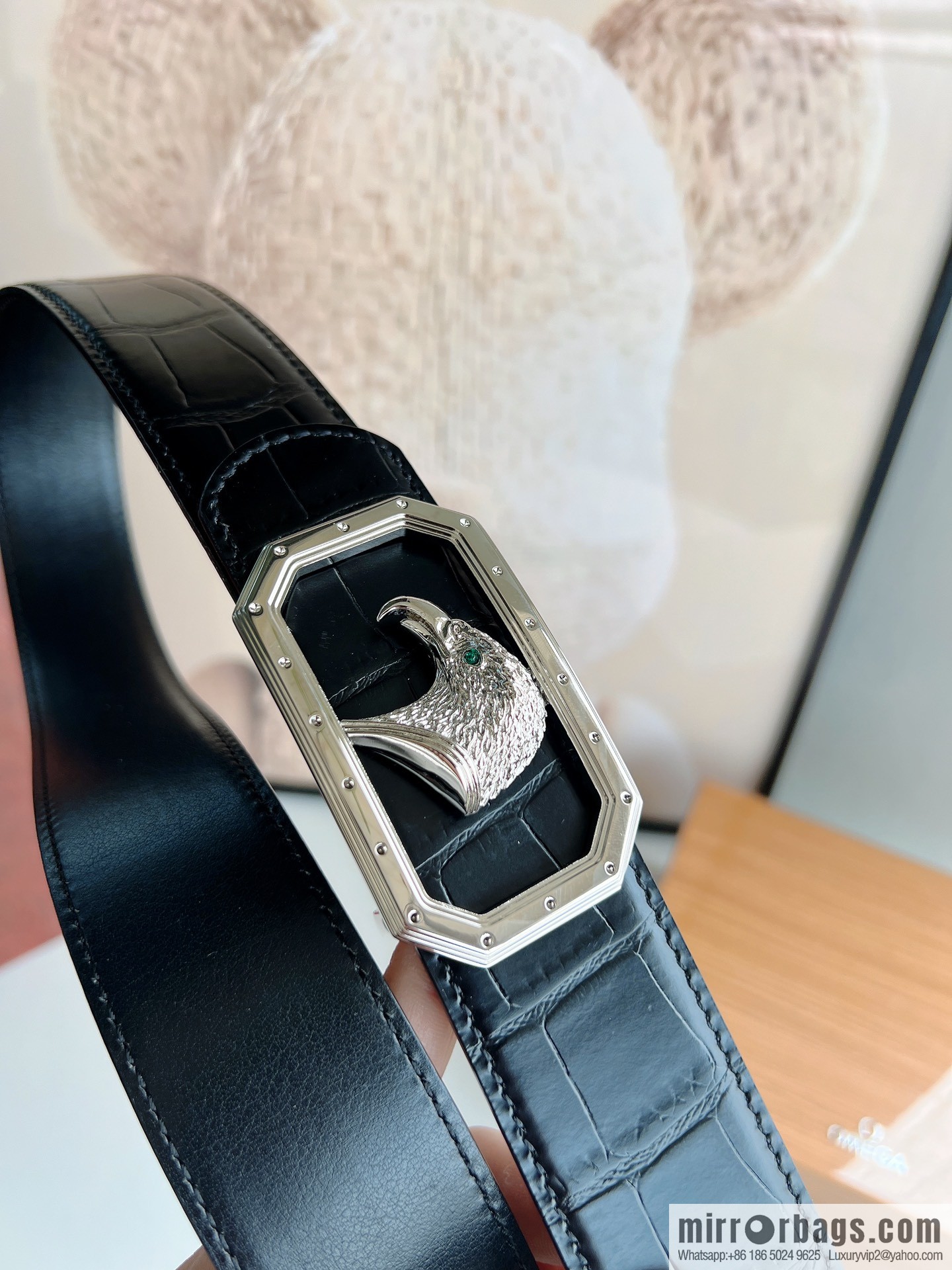 STEFANO RICCI Stephen Raunich's new stainless steel eagle head metal buckle men's 3.8cm belt