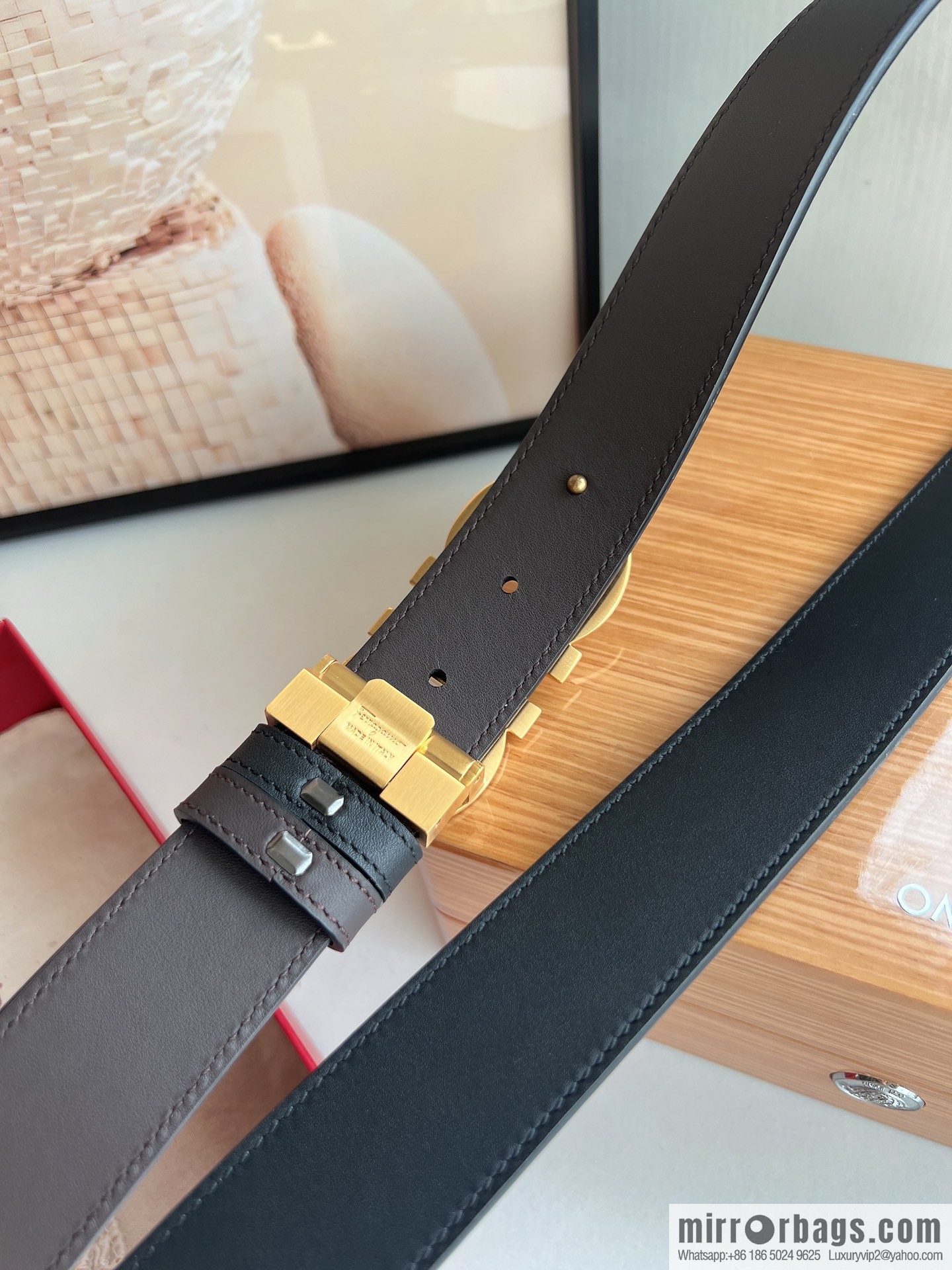 Ferragamo Ferragamo, Fortune 8-figure buckle belt 3.5cm