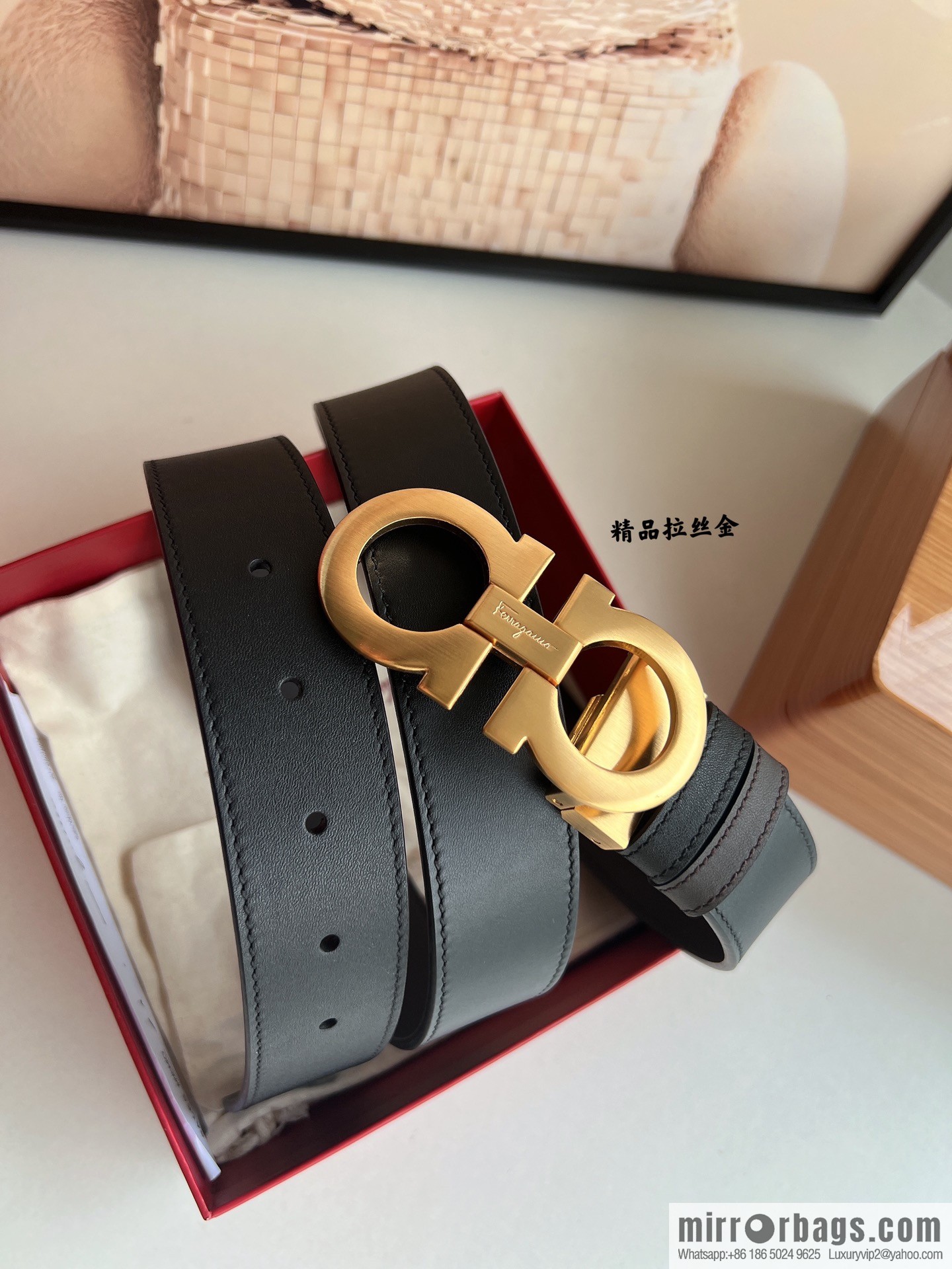 Ferragamo Ferragamo, Fortune 8-figure buckle belt 3.5cm