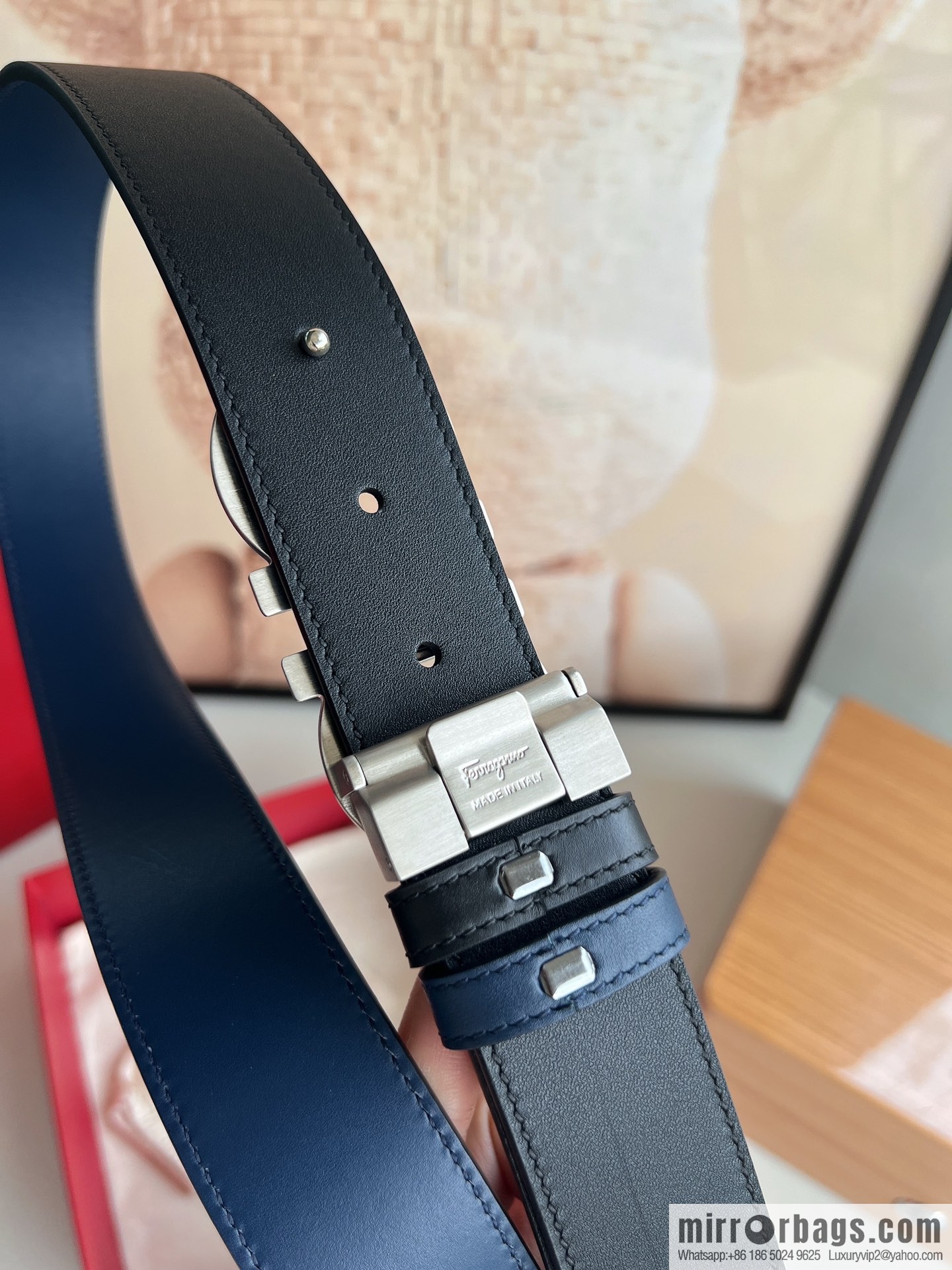 Ferragamo Ferragamo, Fortune 8-figure buckle belt 3.5cm
