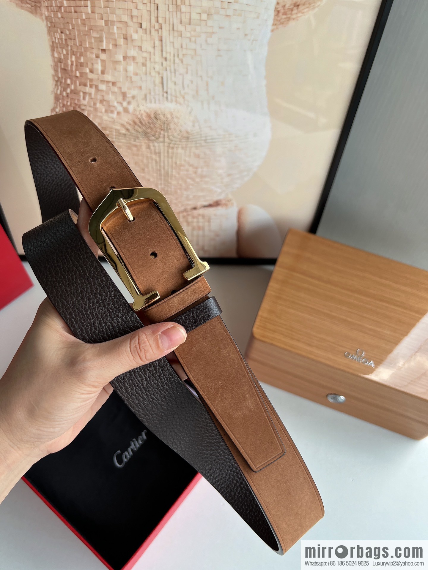 Cartier Cartier 3.5cm exquisite pin buckle with imported first-layer cowhide belt