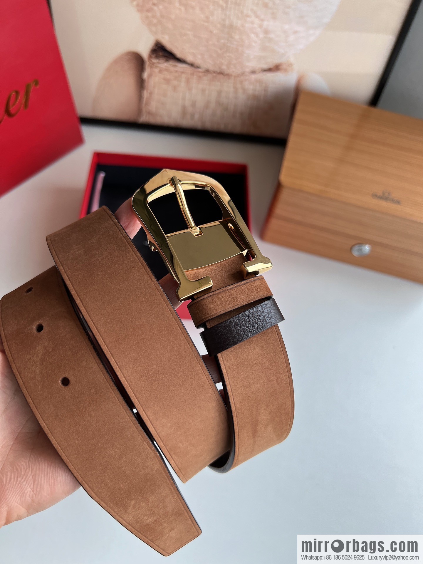 Cartier Cartier 3.5cm exquisite pin buckle with imported first-layer cowhide belt