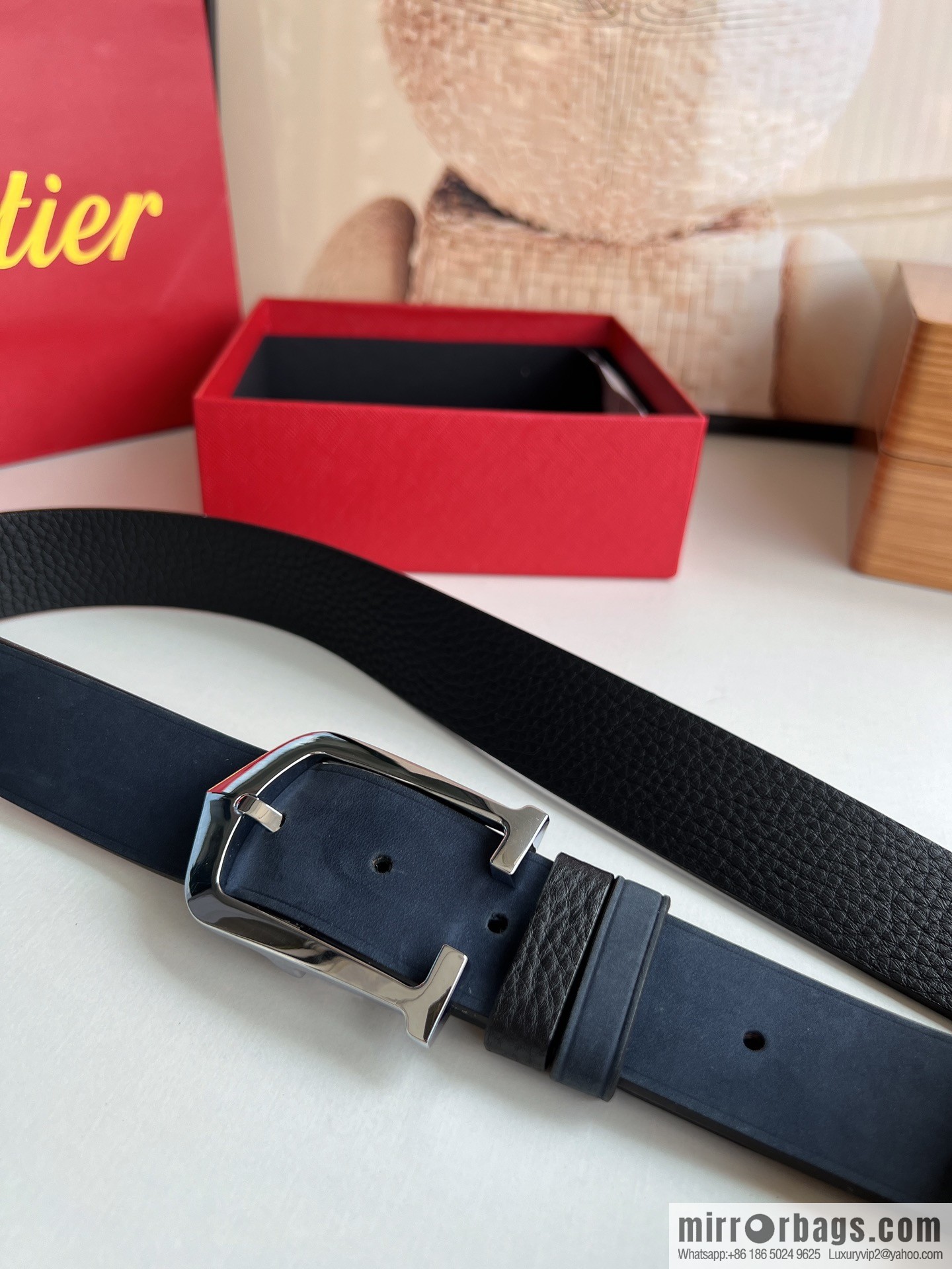 Cartier Cartier 3.5cm exquisite pin buckle with imported first-layer cowhide belt