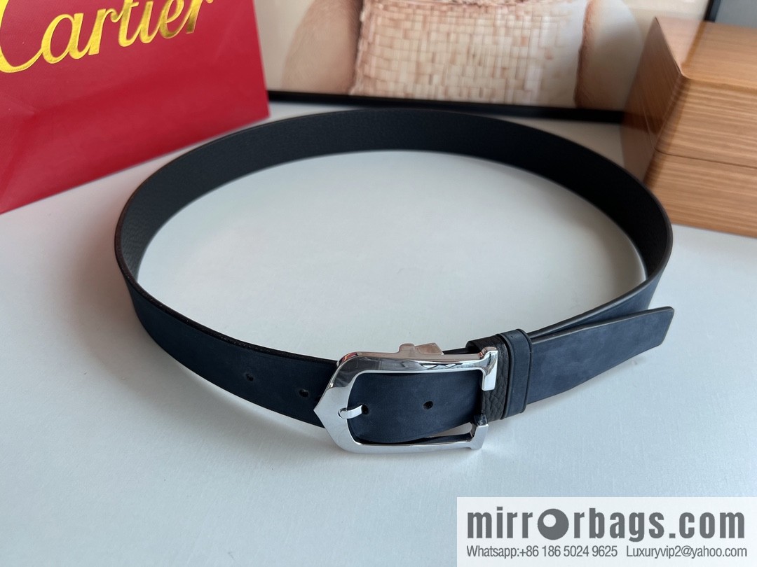 Cartier Cartier 3.5cm exquisite pin buckle with imported first-layer cowhide belt