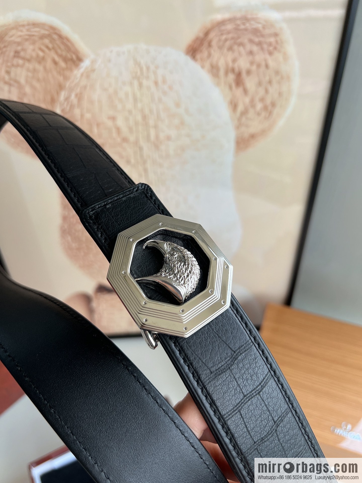 Stefano. Ricci Stephen, stainless steel hand-carved craft eagle head men's 4.0cm belt