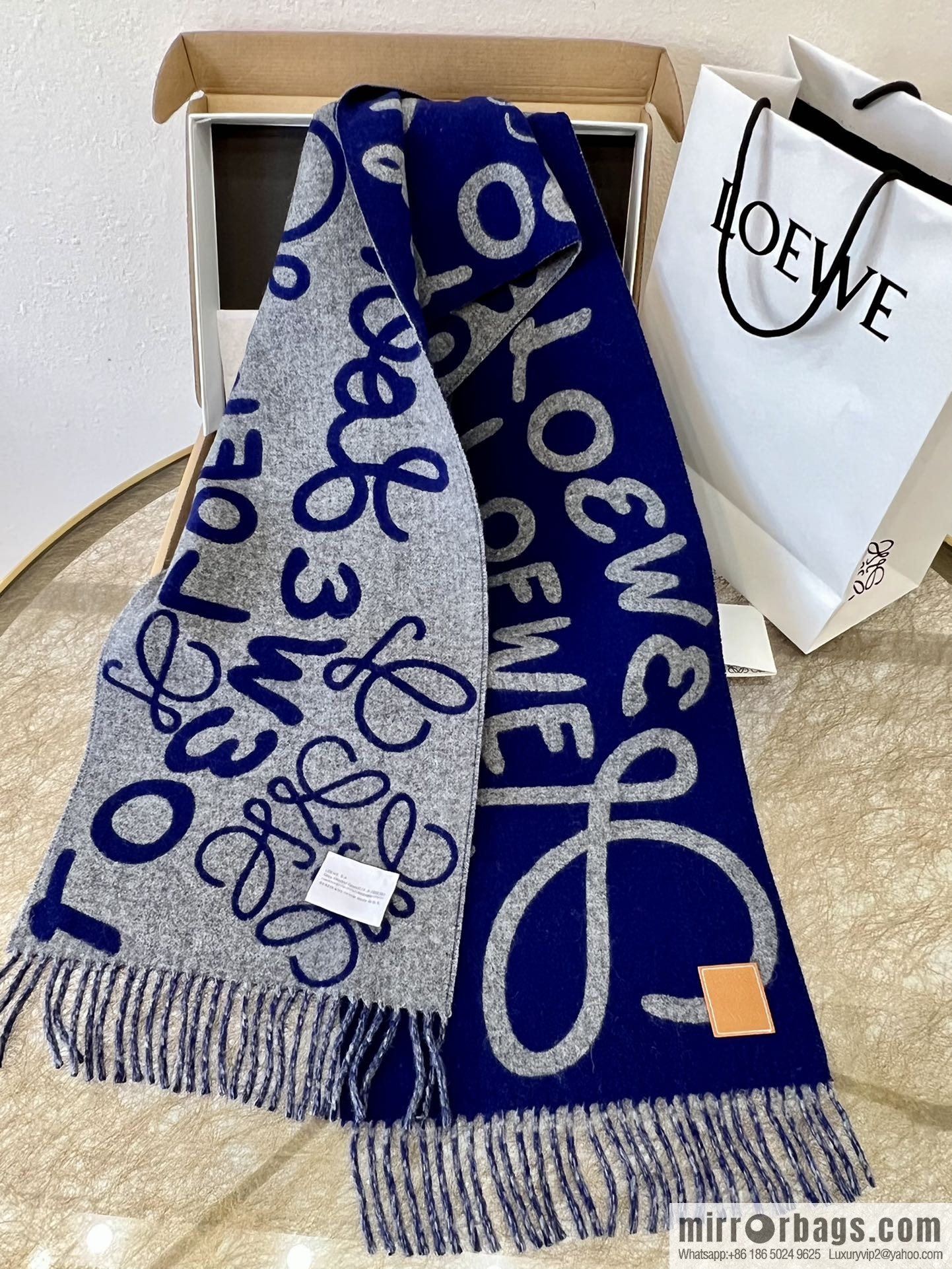 LOEWE Unisex Graffiti Double Sided Scarf