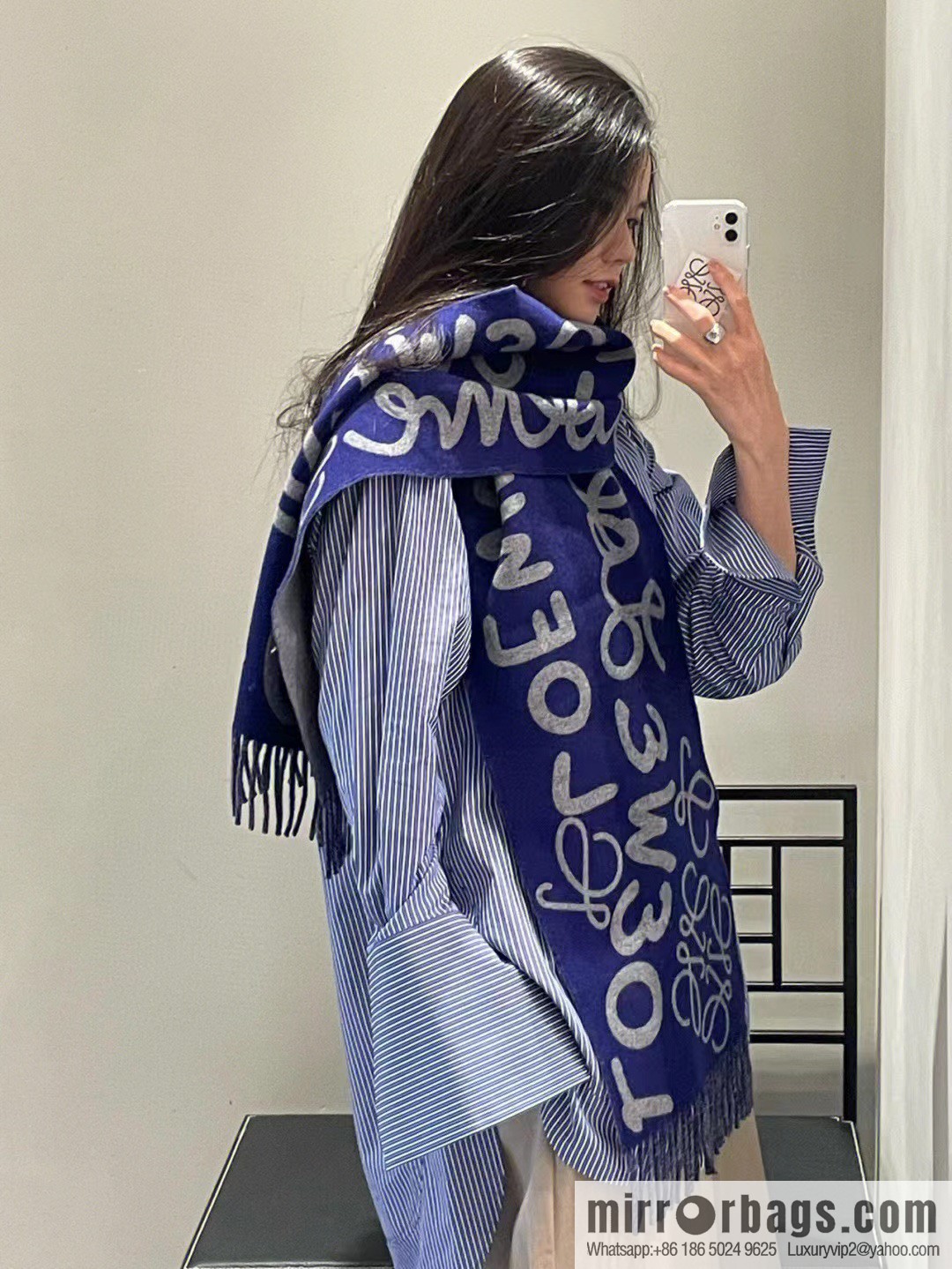 LOEWE Unisex Graffiti Double Sided Scarf