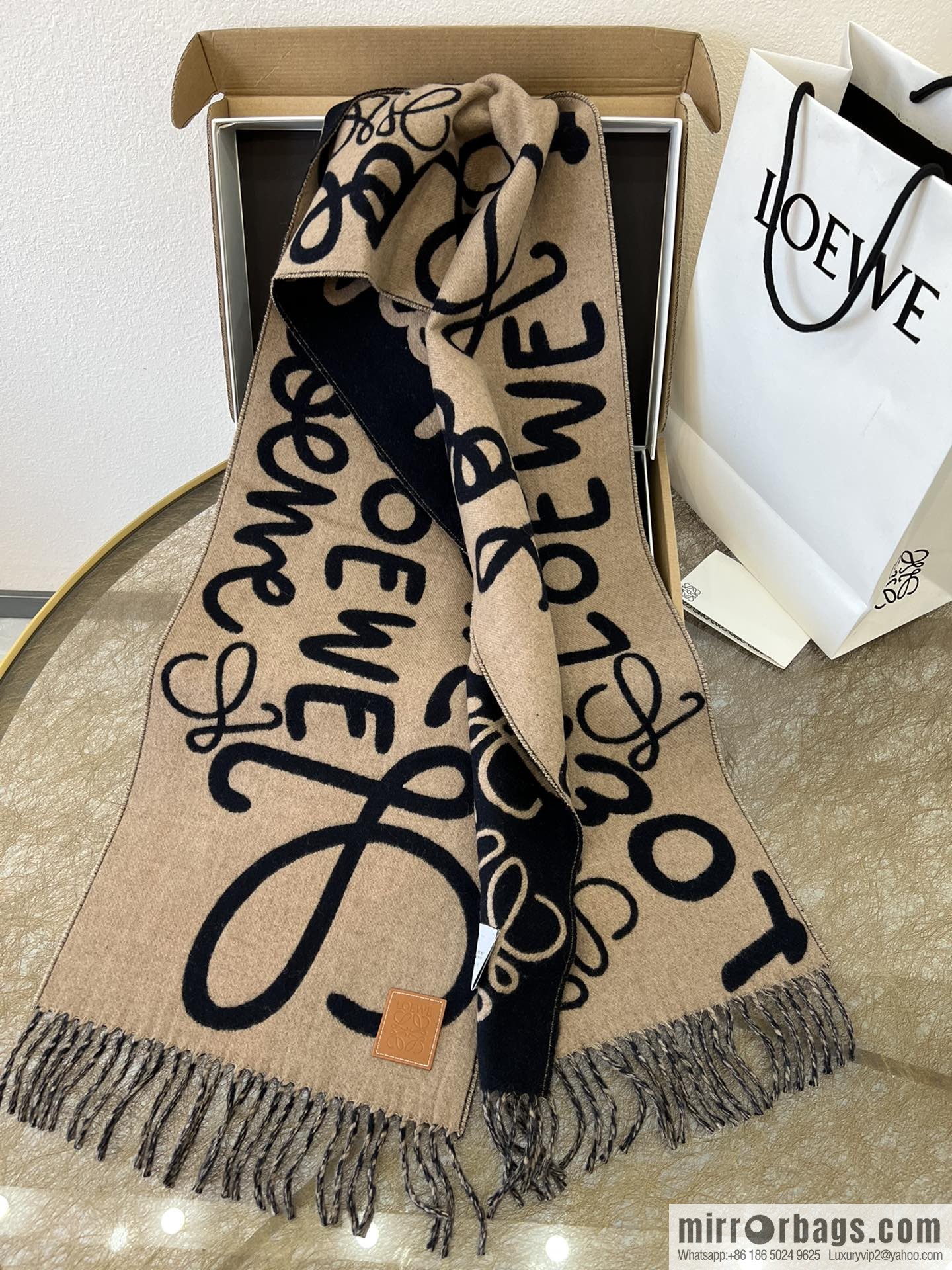 LOEWE Unisex Graffiti Double Sided Scarf