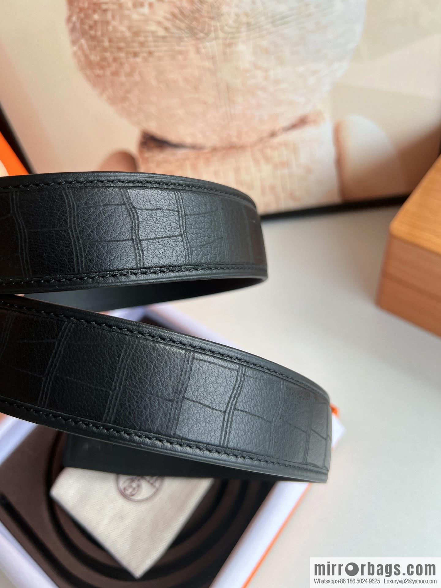 Hermes Hermes, Men's 3.8cm Stainless Steel H Diamond Buckle Men's Belt