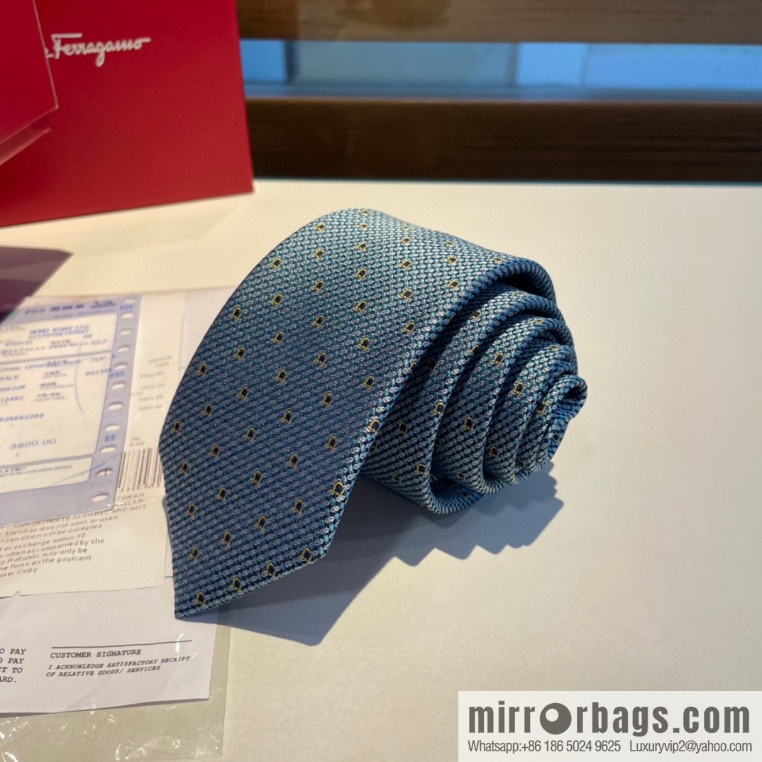 Ferragamo Ferragamo 100% Top Twill Silk Men's New Tie