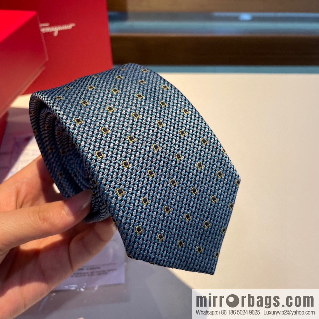 Ferragamo Ferragamo 100% Top Twill Silk Men's New Tie