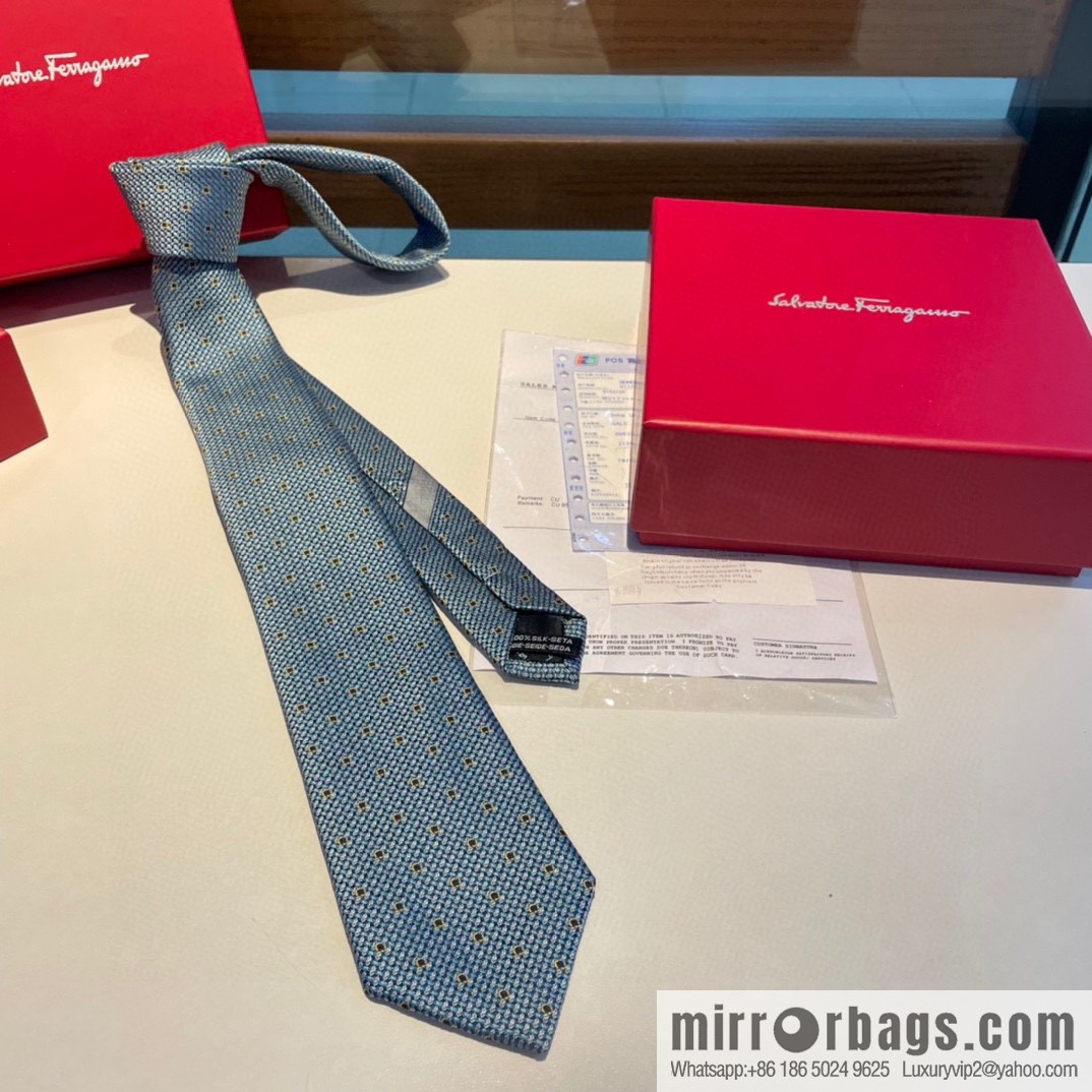 Ferragamo Ferragamo 100% Top Twill Silk Men's New Tie