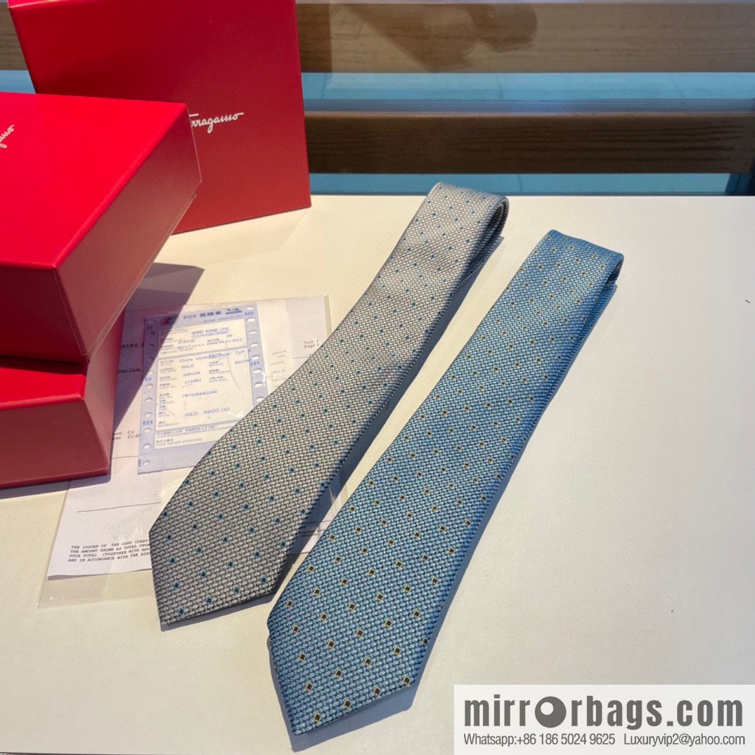 Ferragamo Ferragamo 100% Top Twill Silk Men's New Tie