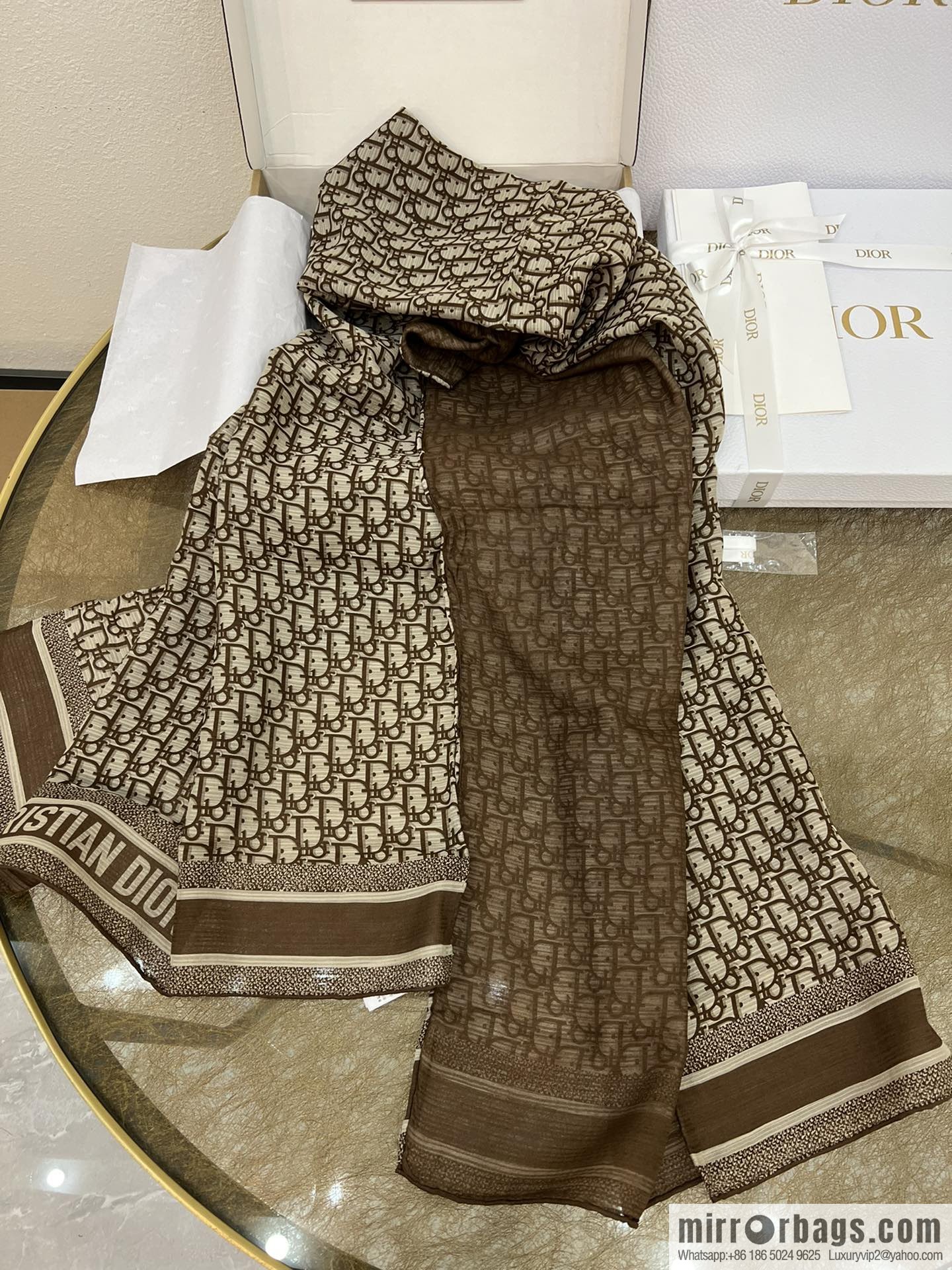 Dior Oblique printed double silk towel