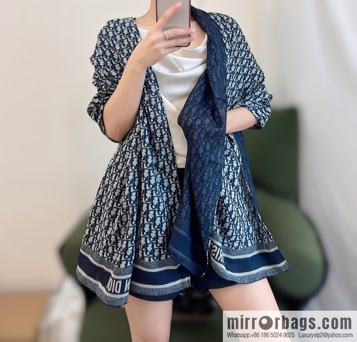 Dior Oblique printed double silk towel