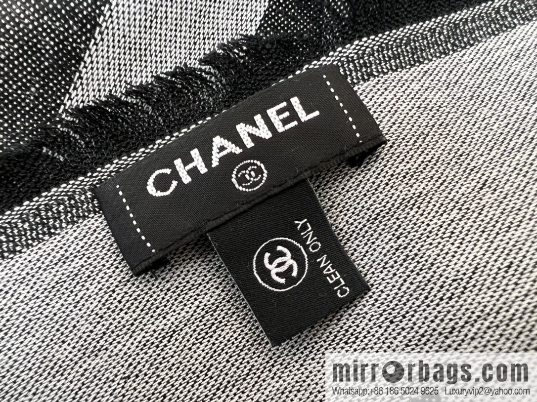 CHANEL Chanel double C letter rhombus cashmere scarf