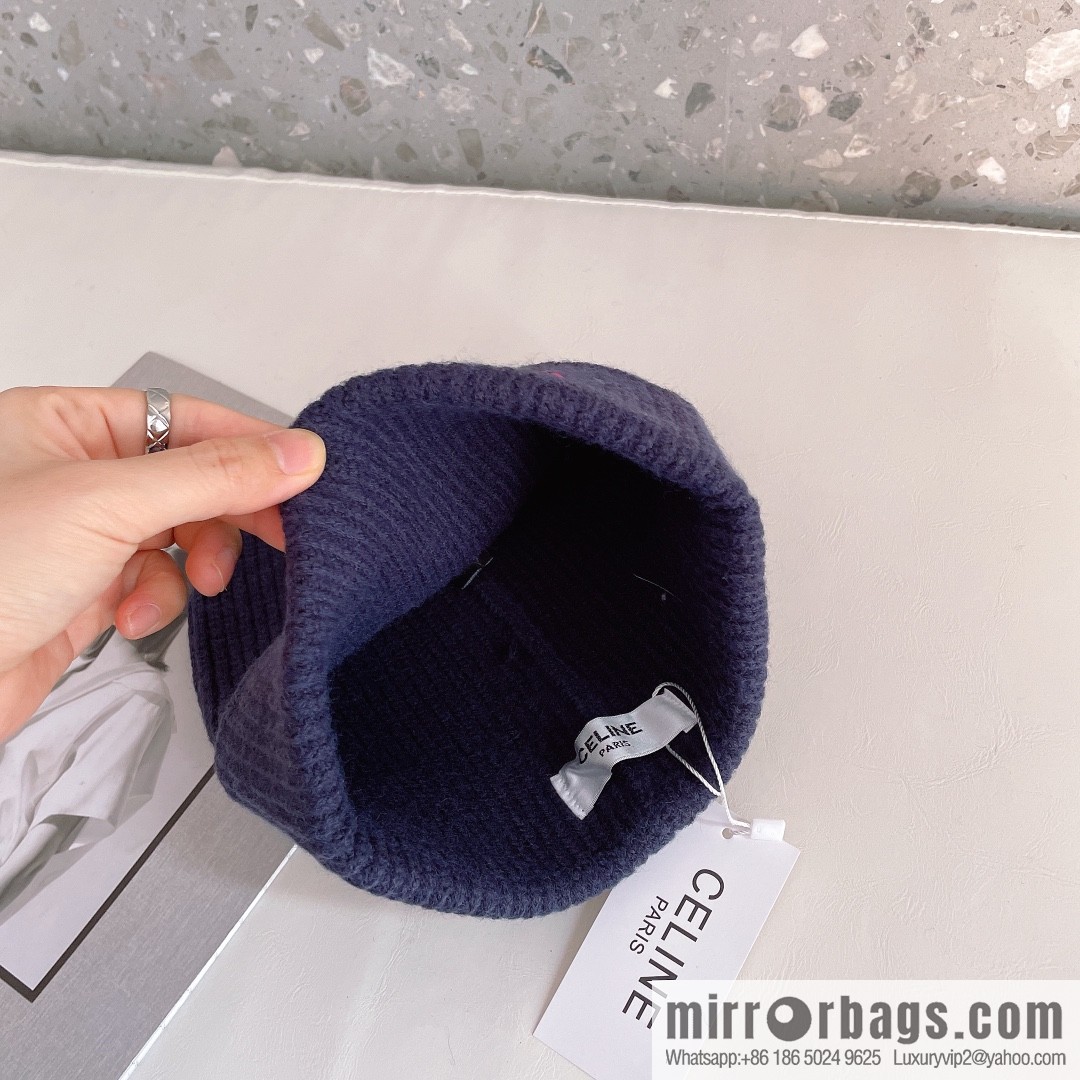 CHANEL CHANEL sequined alphabet knitted wool hat