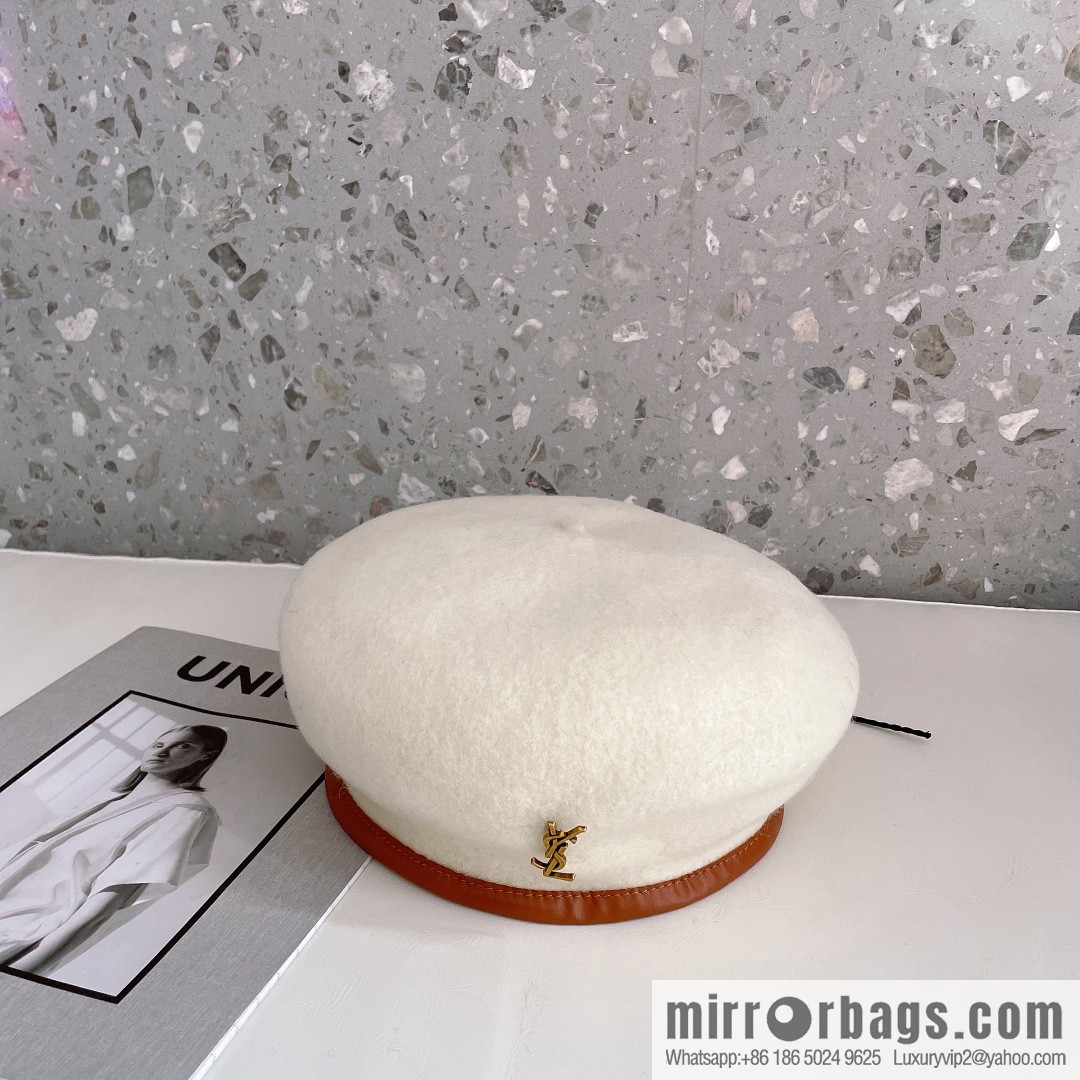 YSL Saint Laurent 2022 new wool simple beret