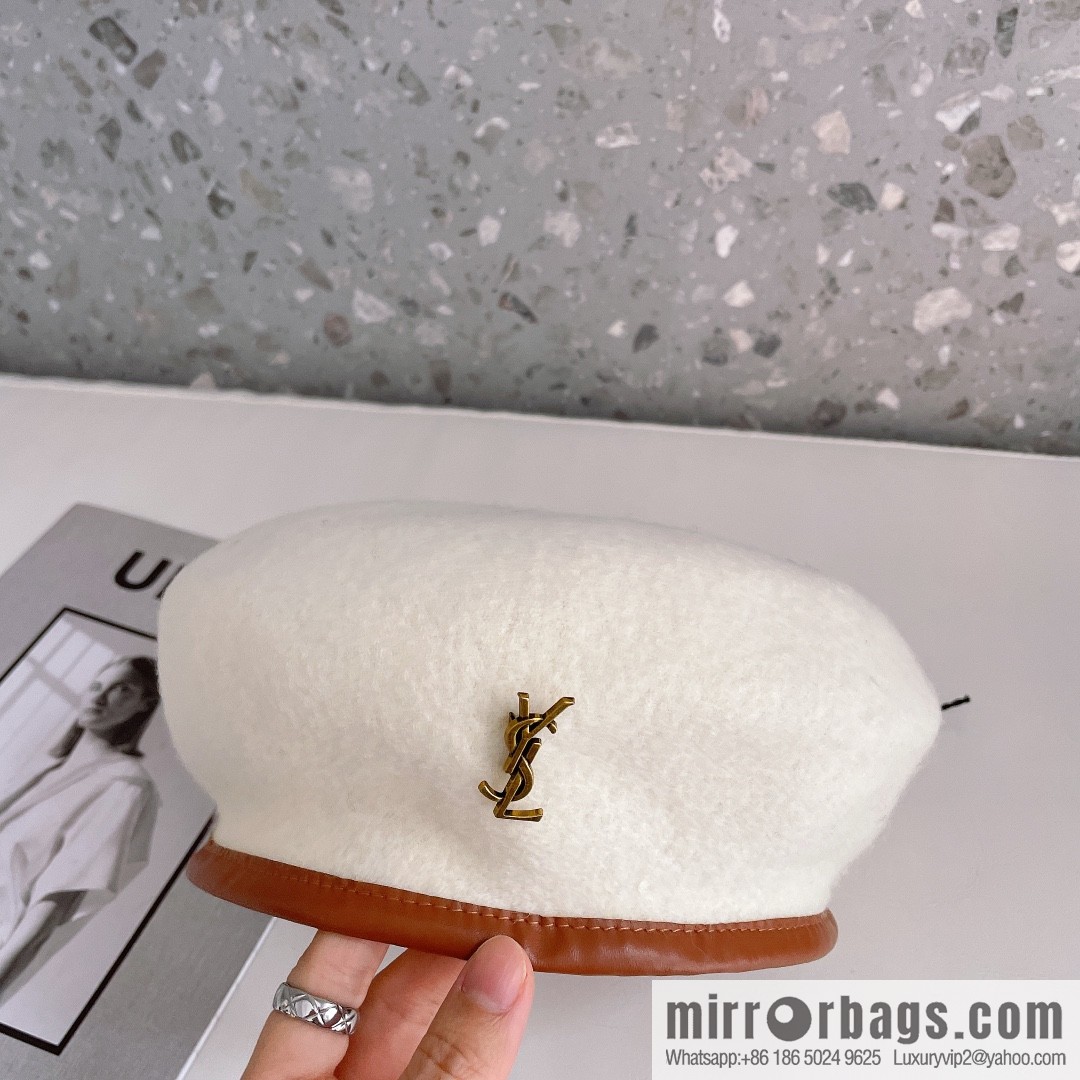 YSL Saint Laurent 2022 new wool simple beret