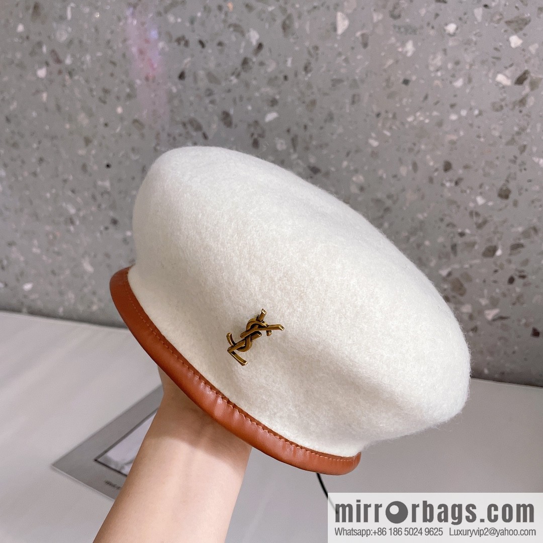 YSL Saint Laurent 2022 new wool simple beret