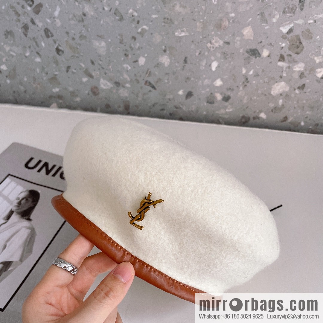 YSL Saint Laurent 2022 new wool simple beret