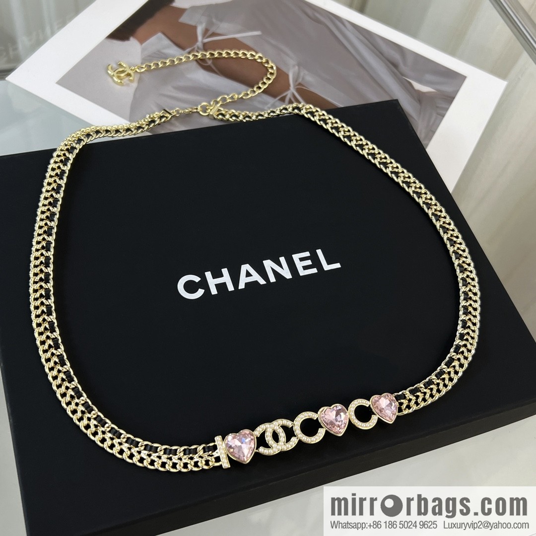 New ☑️ CHANEL CHANEL double c peach heart coco belt belt chain