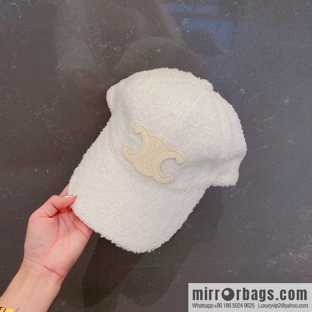 Celine 2022 autumn new lamb wool cap